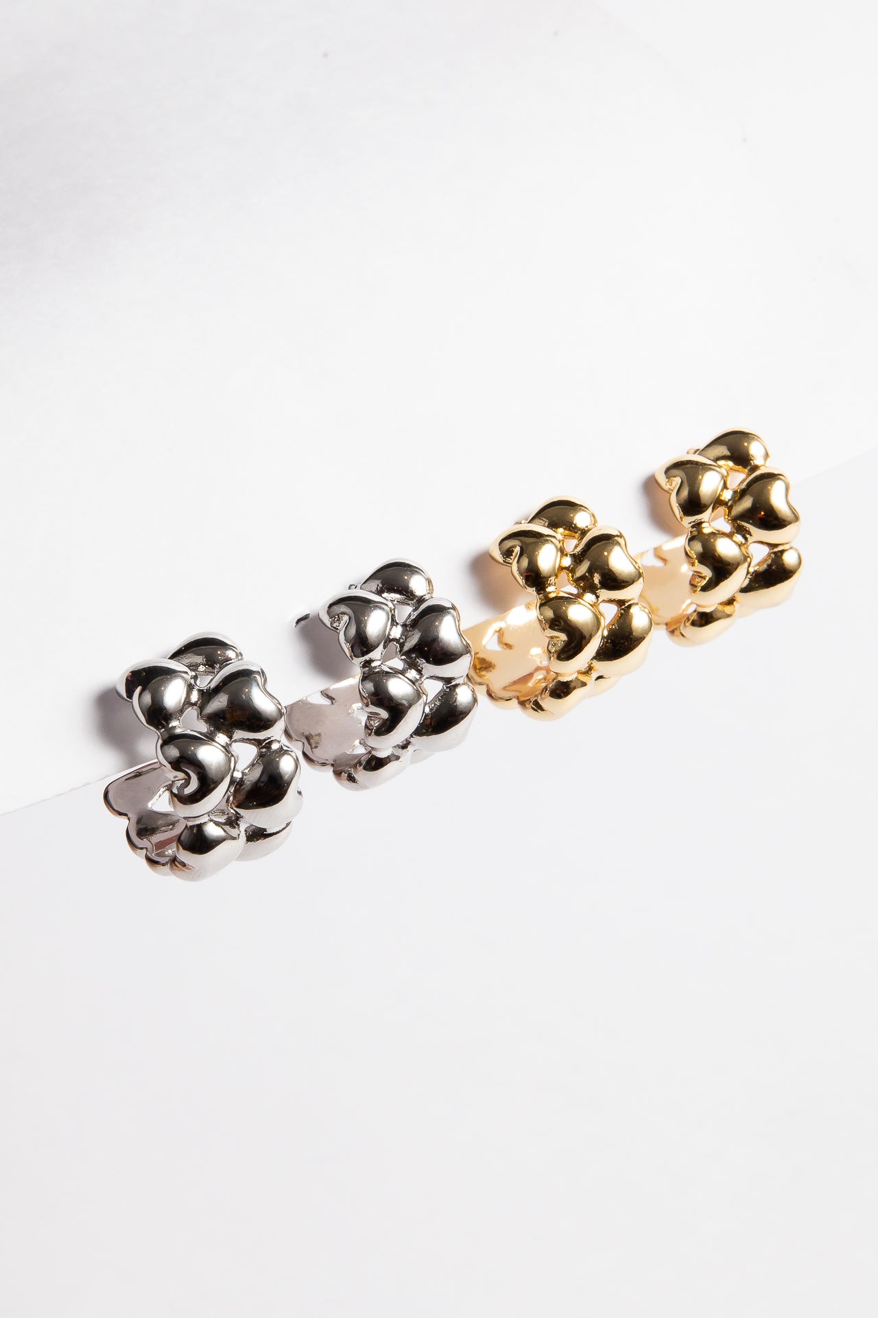 Aro Brassy Heart Chunky Small Hoop
