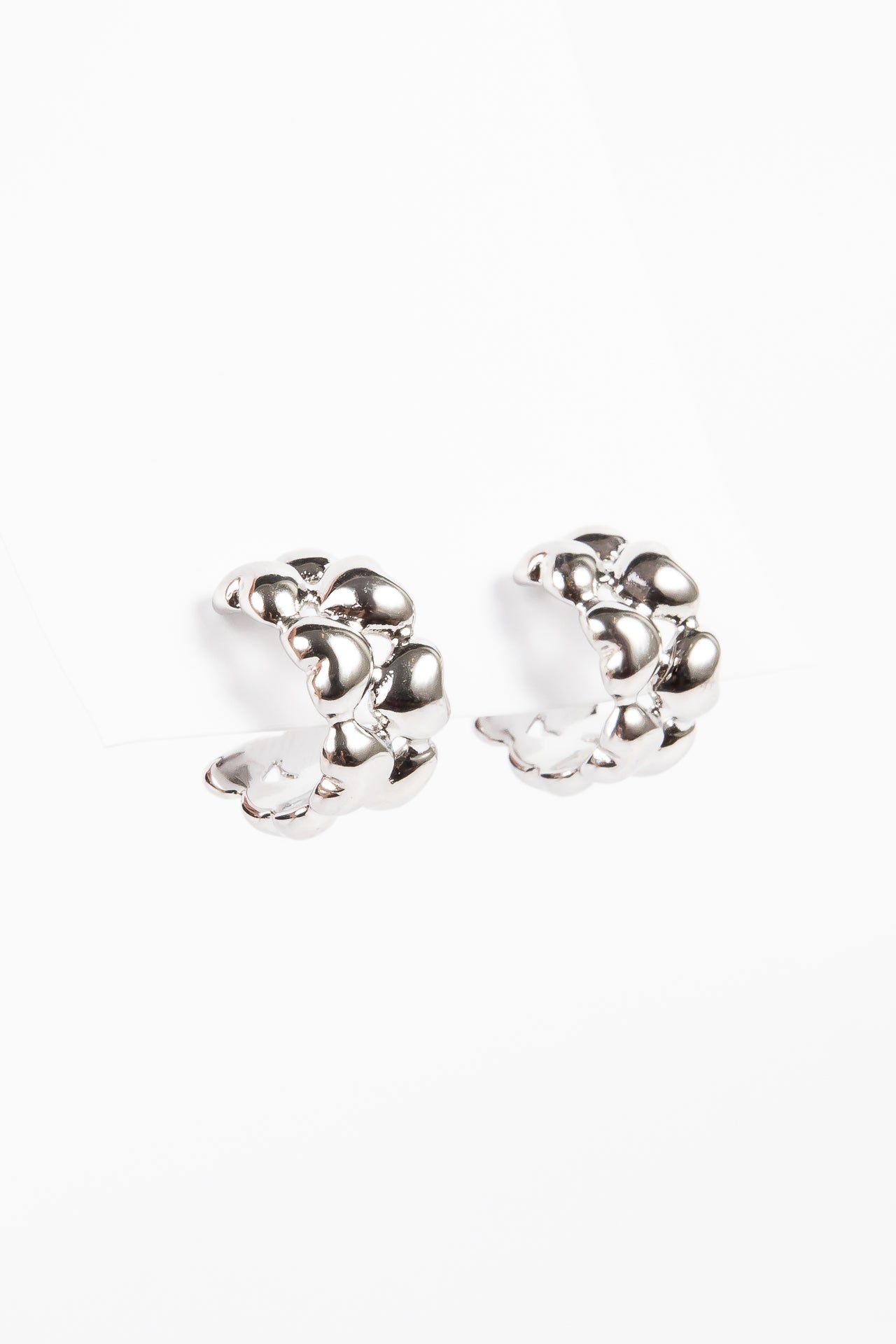 Aro Brassy Heart Chunky Small Hoop