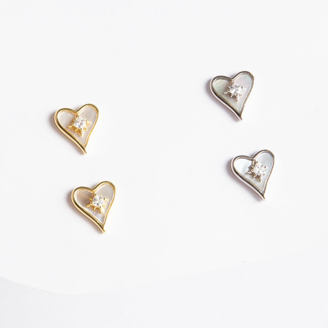 Aro MOP With Light Heart Stud