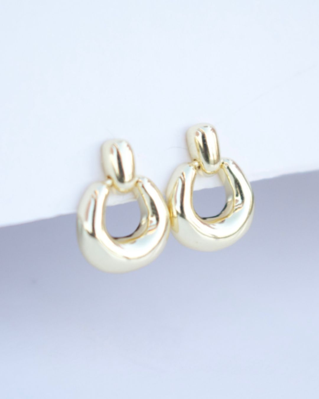Aro Small Semi Roundy Double Dangle Gold