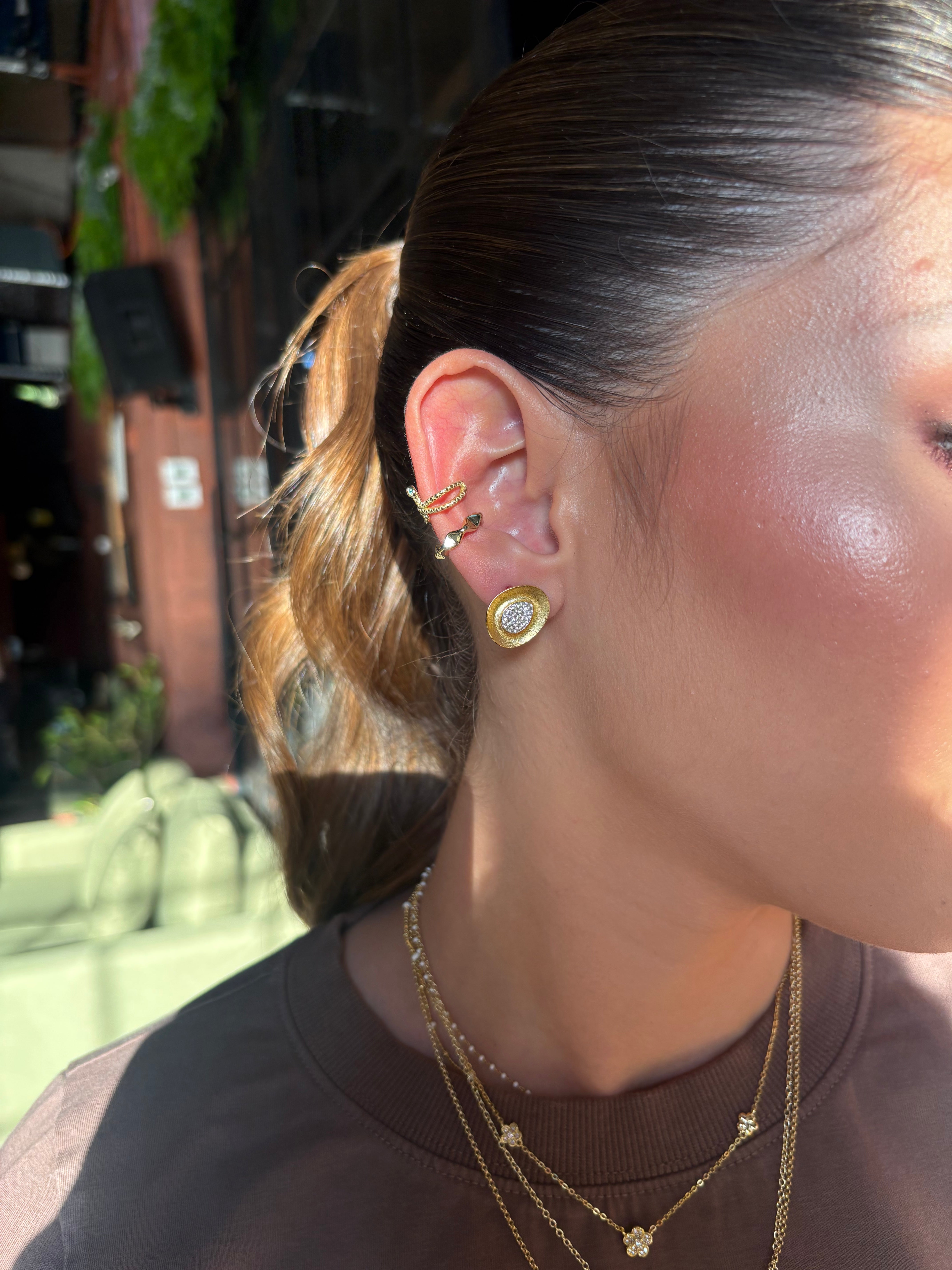 Aro Matte Oval Sun Stud