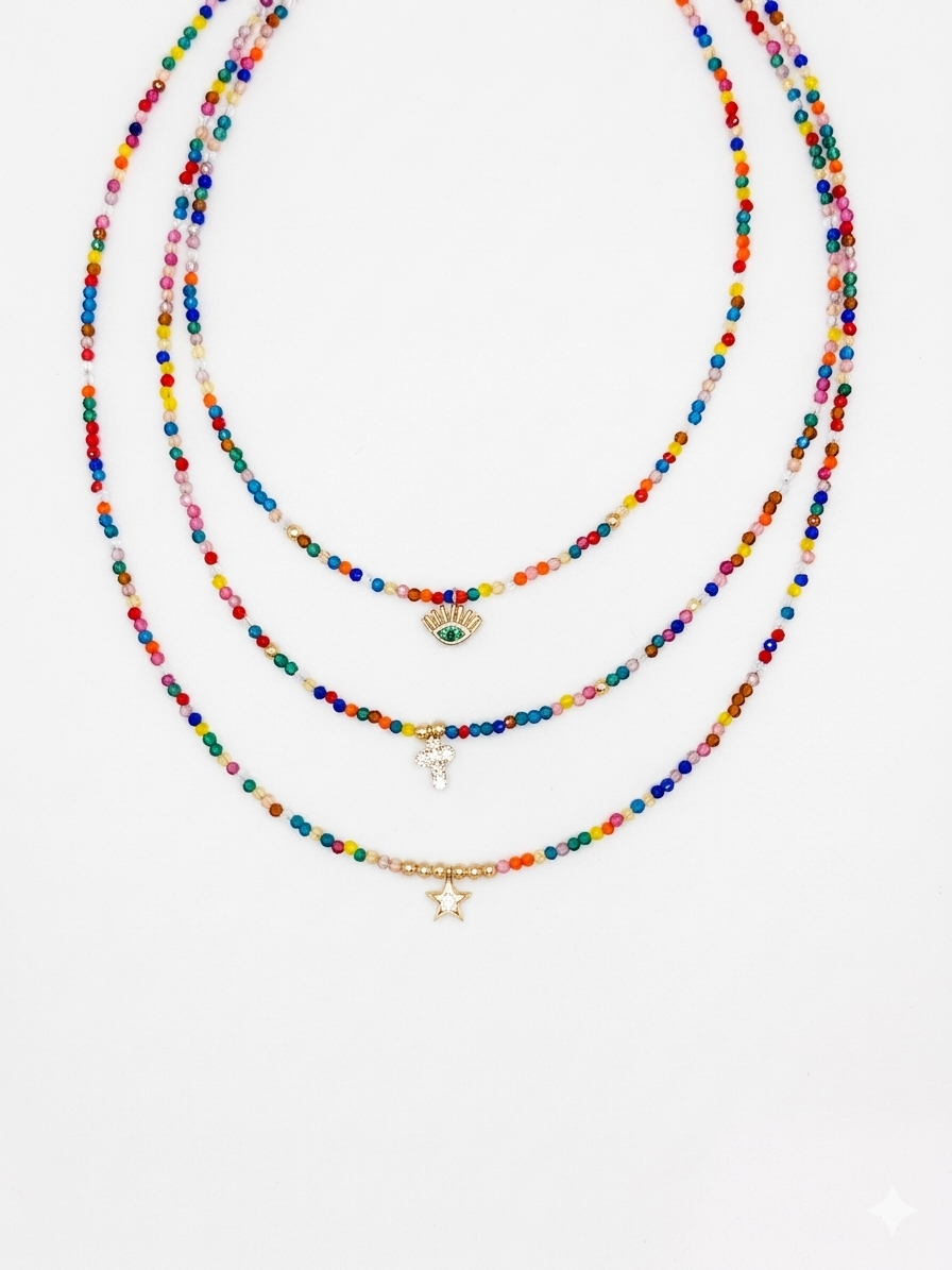 Collar Claire Multicolor CZ Cross