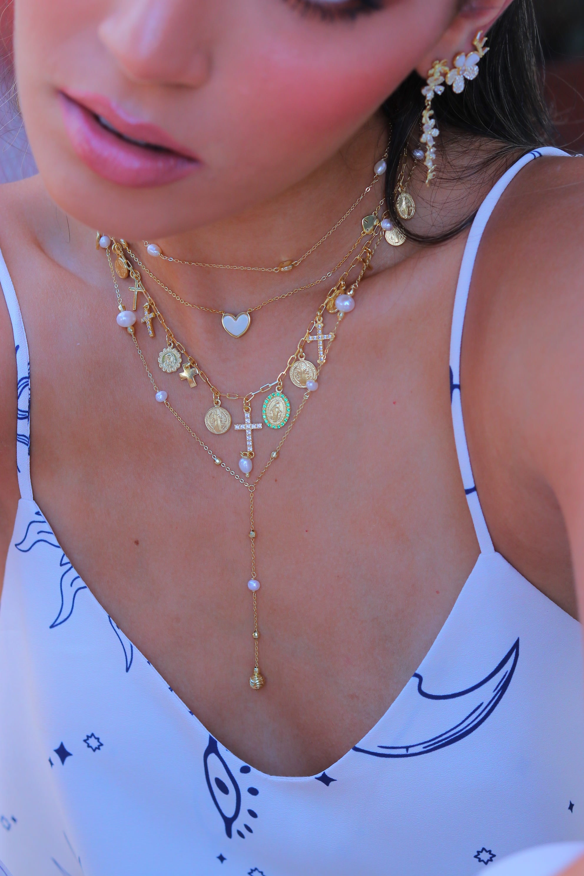Collar Mini Beans & Pearls Choker Gold