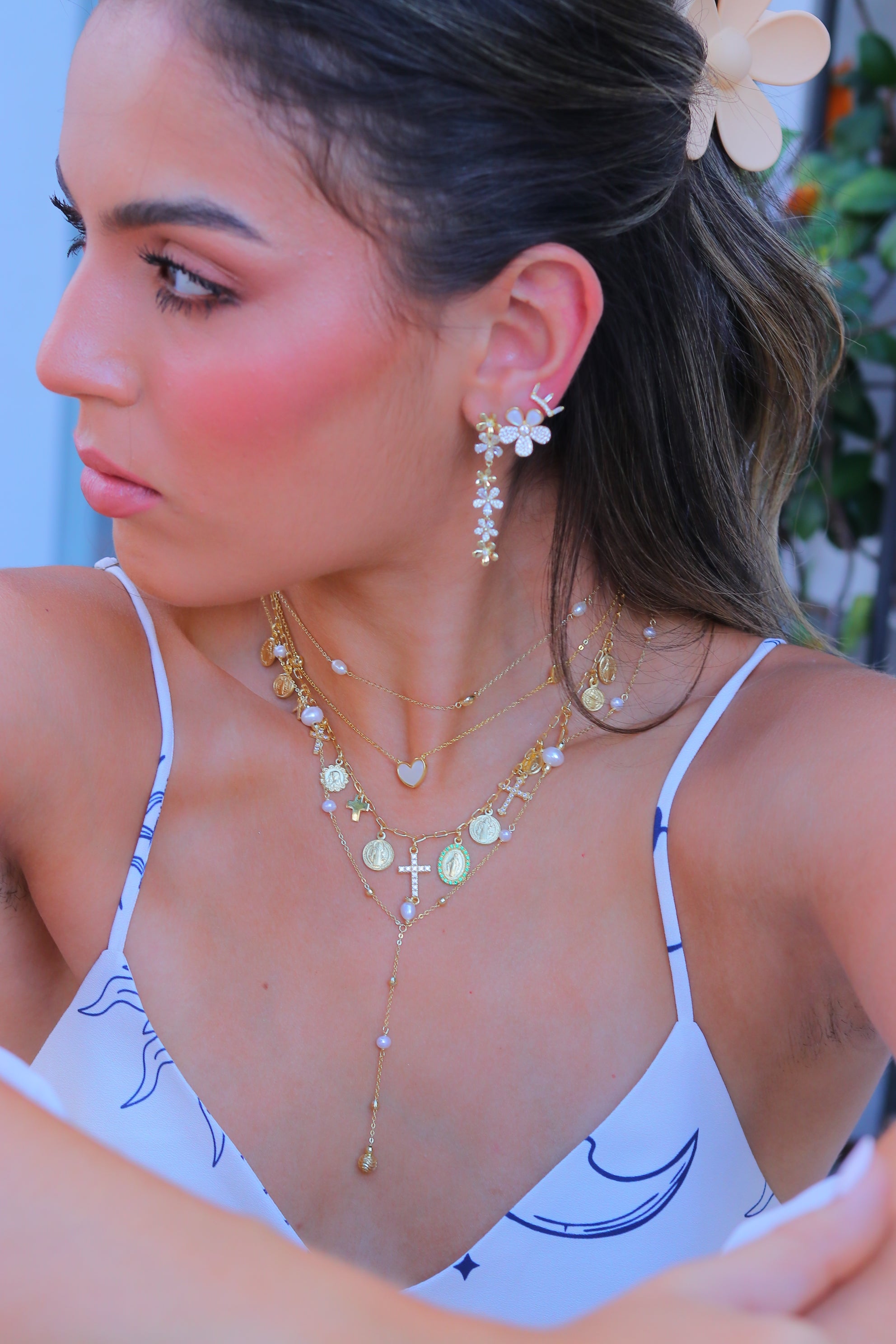 Collar Mini Beans & Pearls Choker Gold