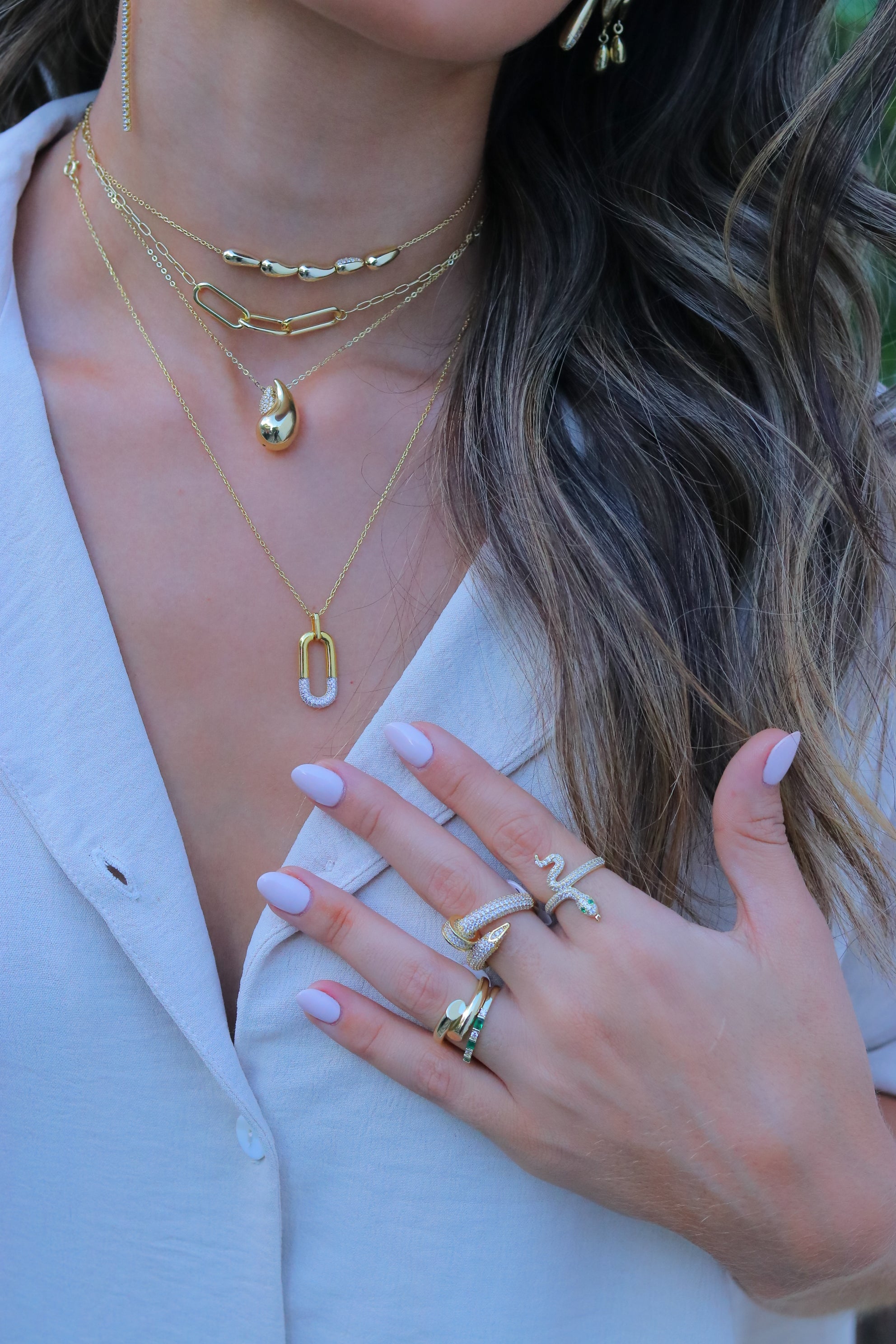 Collar Bicolor Single Link Necklace