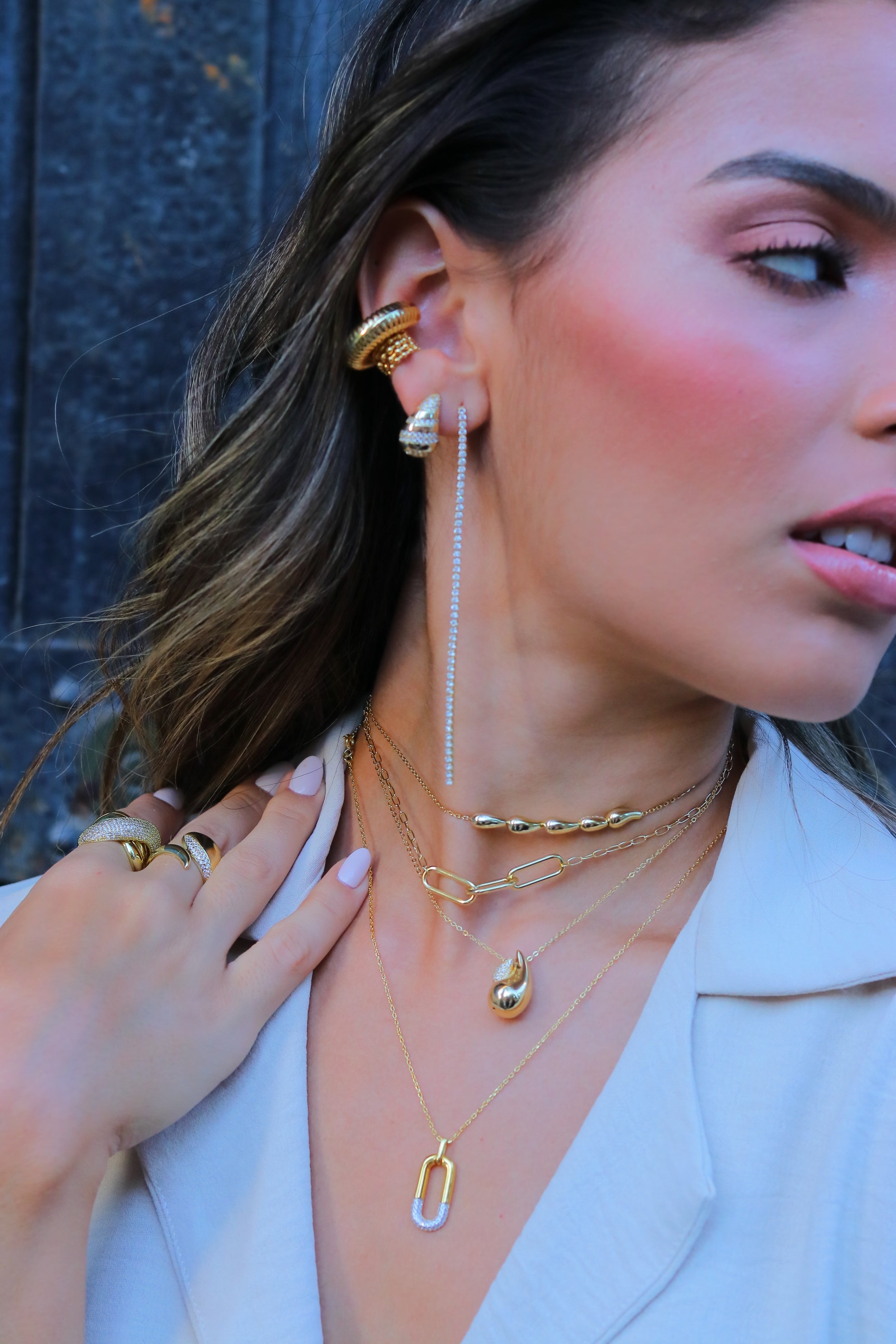 Collar Bicolor Single Link Necklace