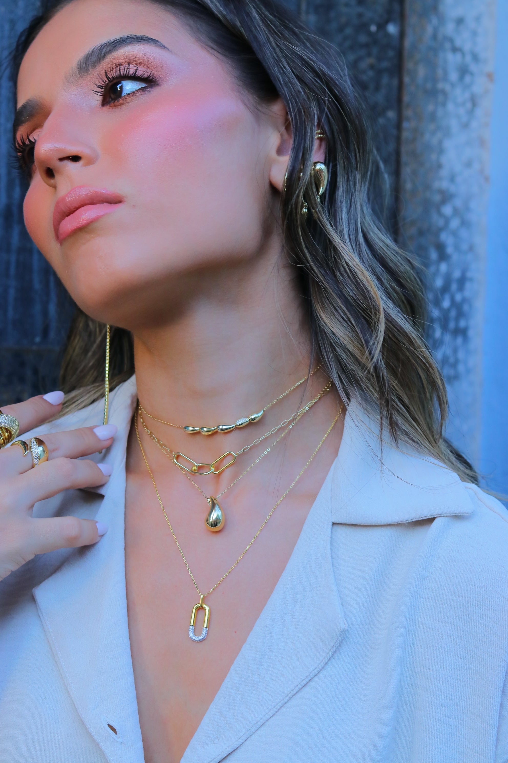 Collar Bicolor Single Link Necklace