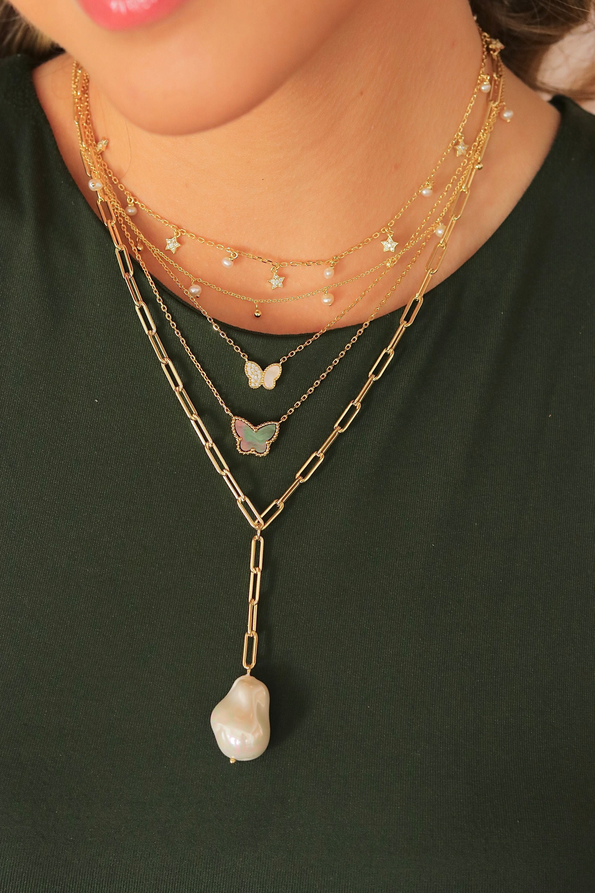 Collar Nacary Butterfly Necklace
