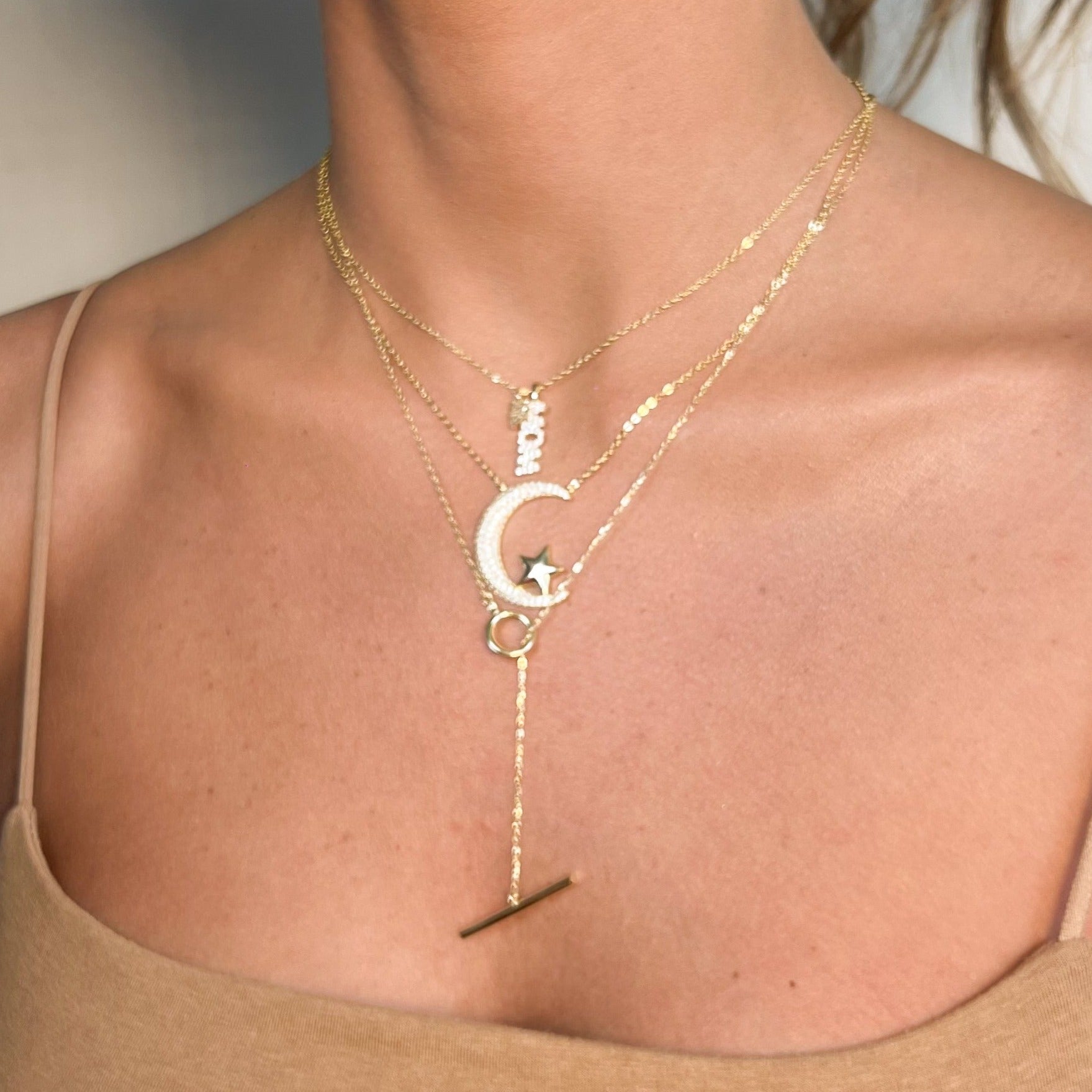 Collar Sliding Bar Gold Choker
