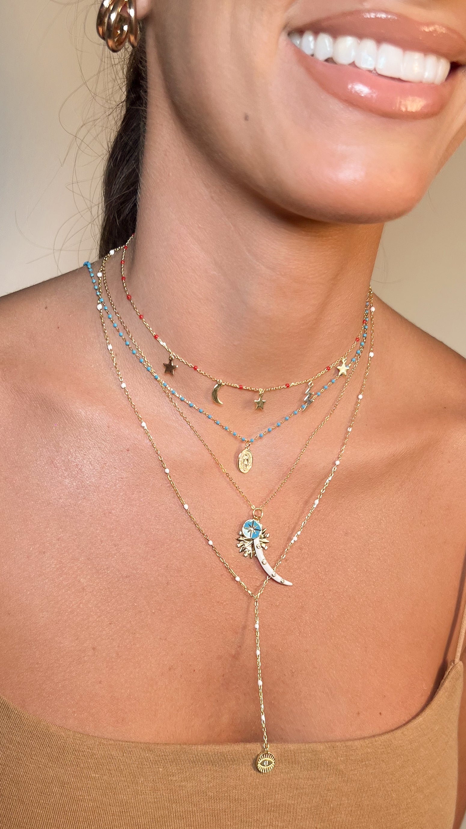 Collar Rosary Baby Lungo Evil Eye