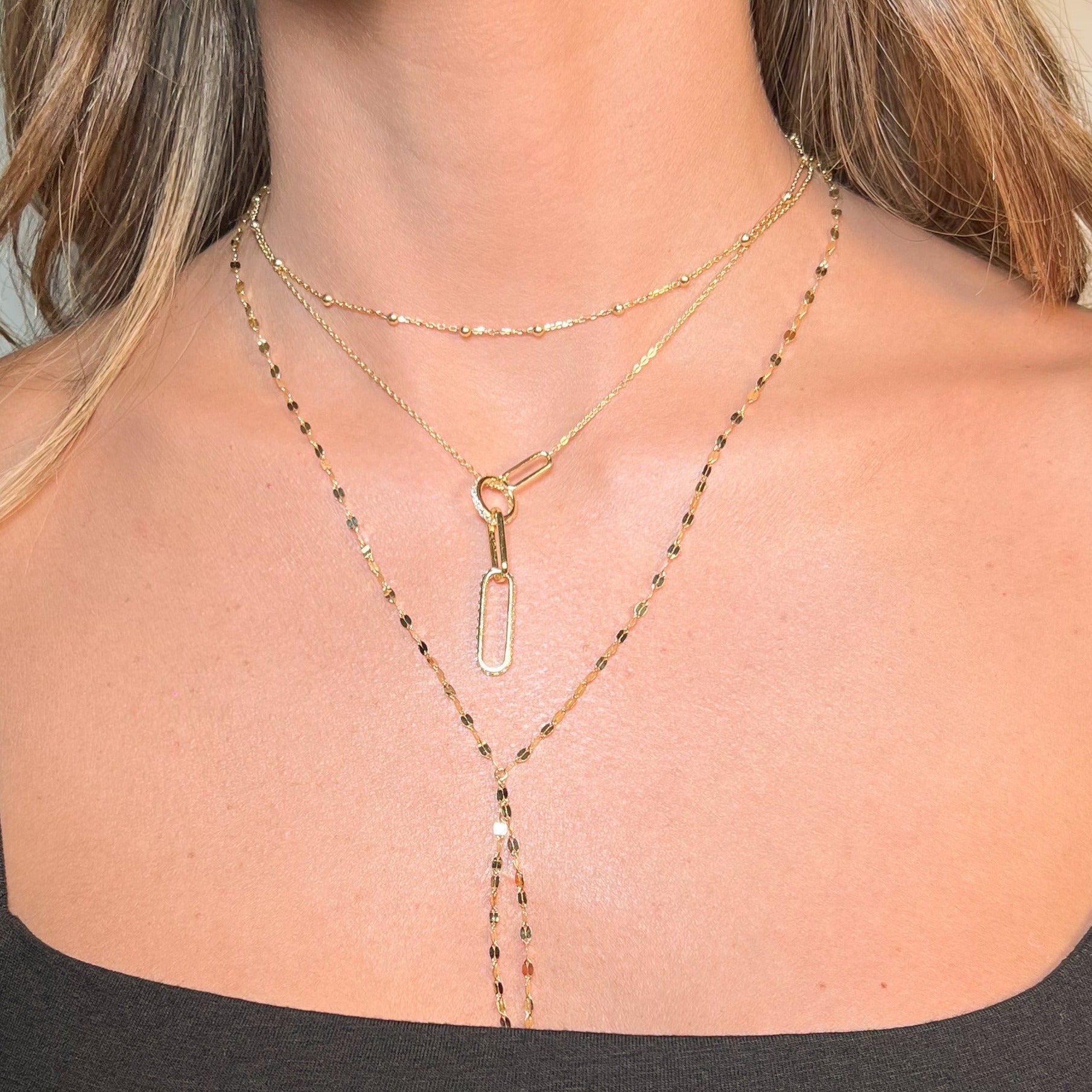Collar Double Chainy Mirror Tie