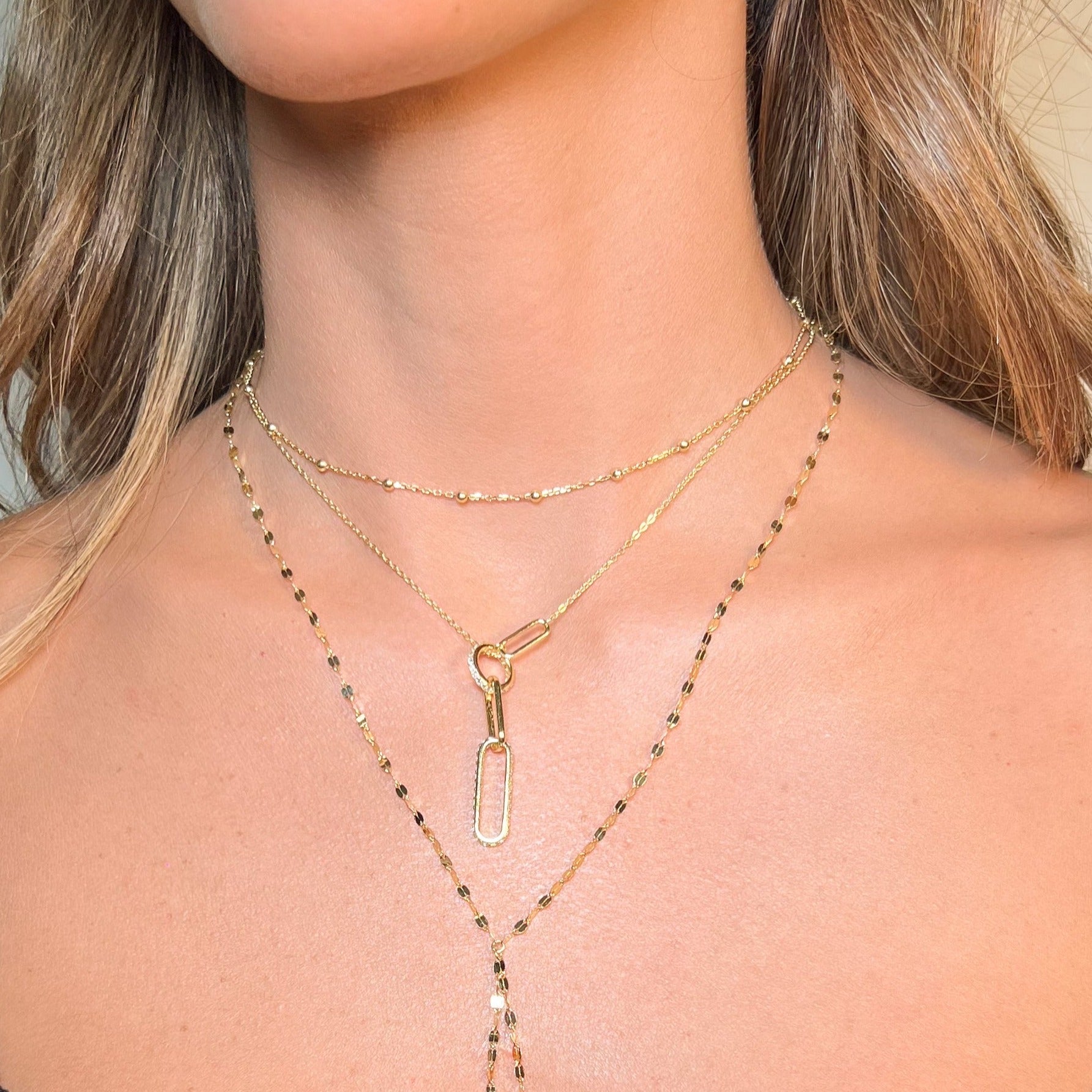 Collar New Semi Guc Gold Cz Bar