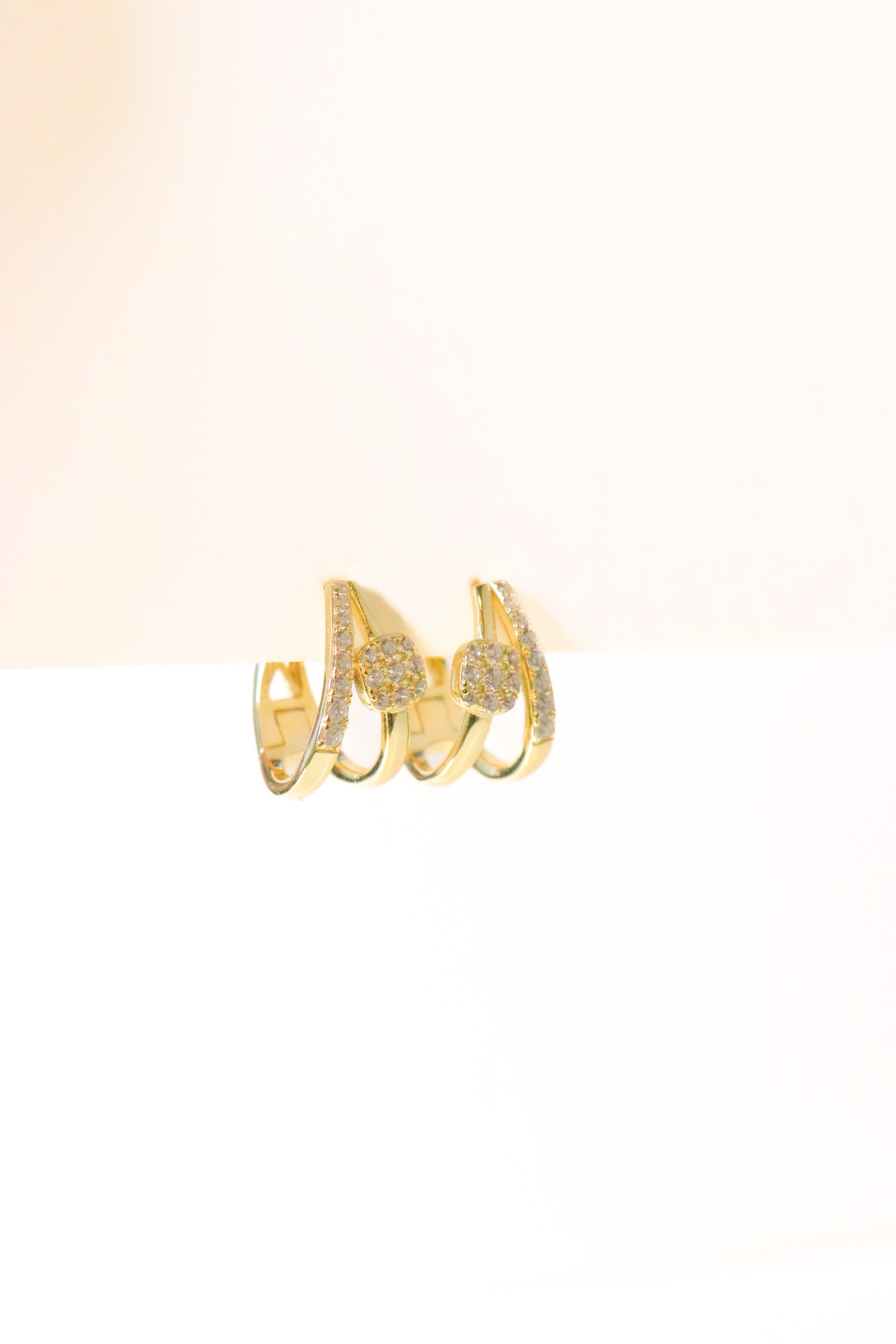 Aro Double CZ Square & line Hoop