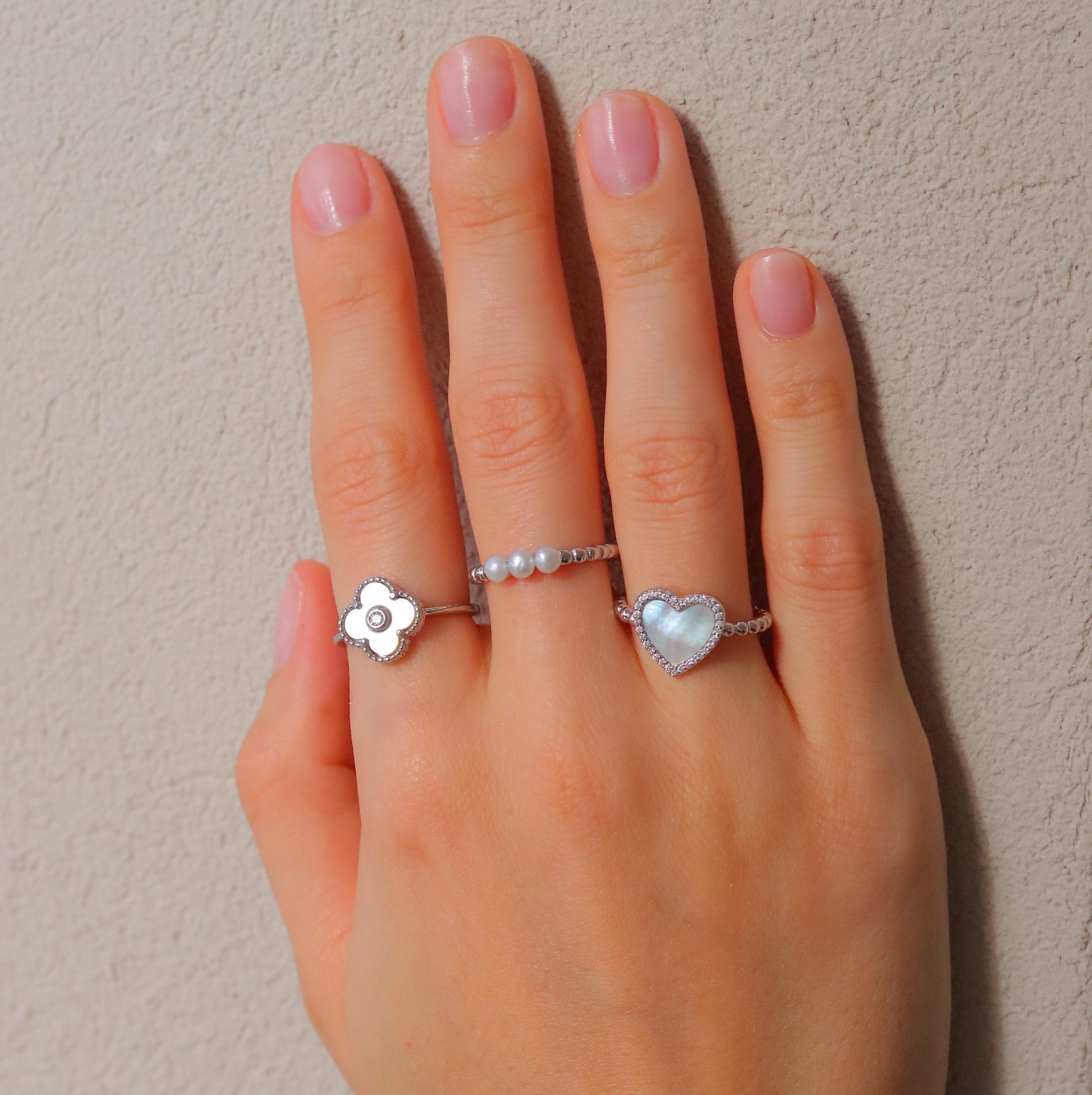 Anillo Bubble MOP Heart Lg Ring