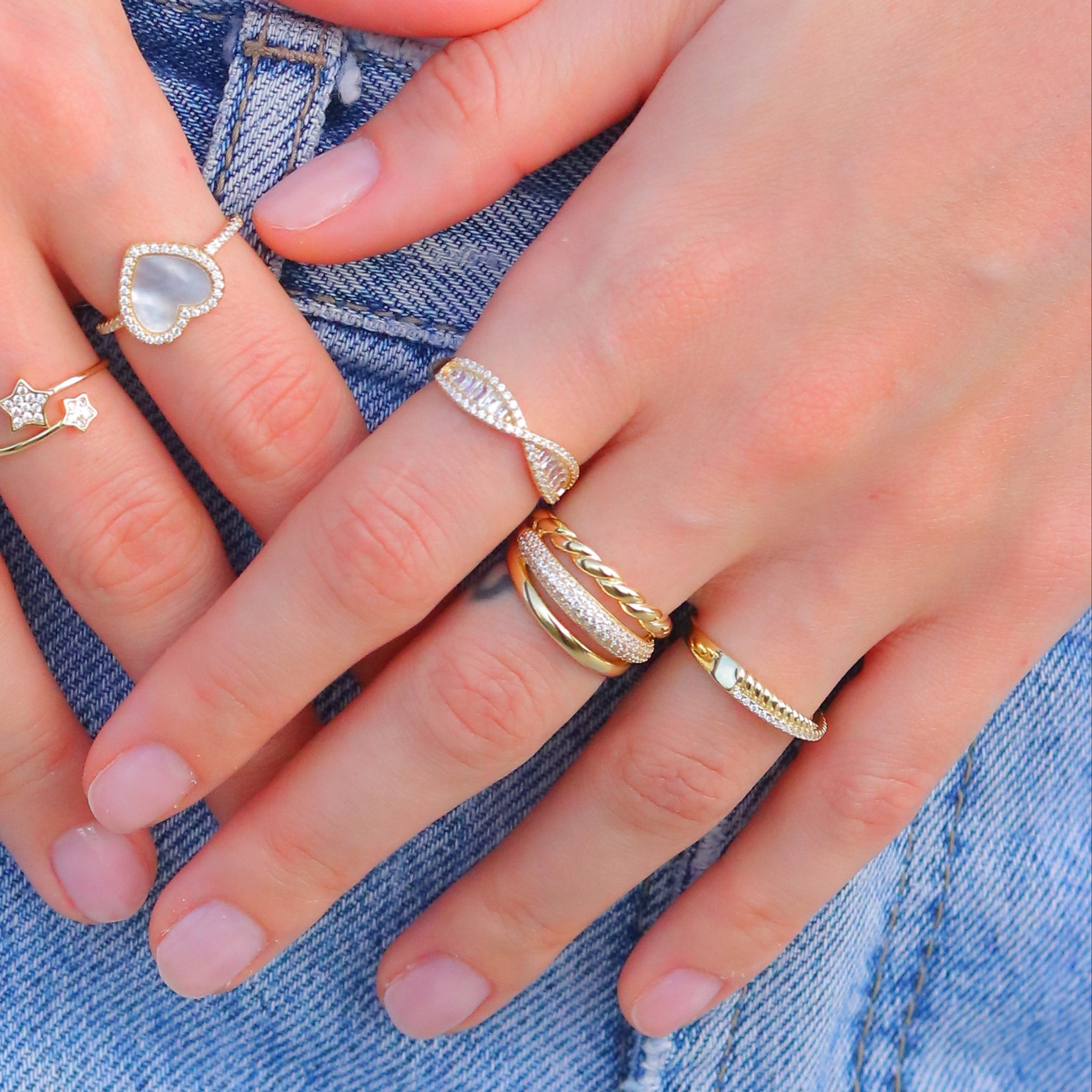 Anillo Skinny Twisted & CZ