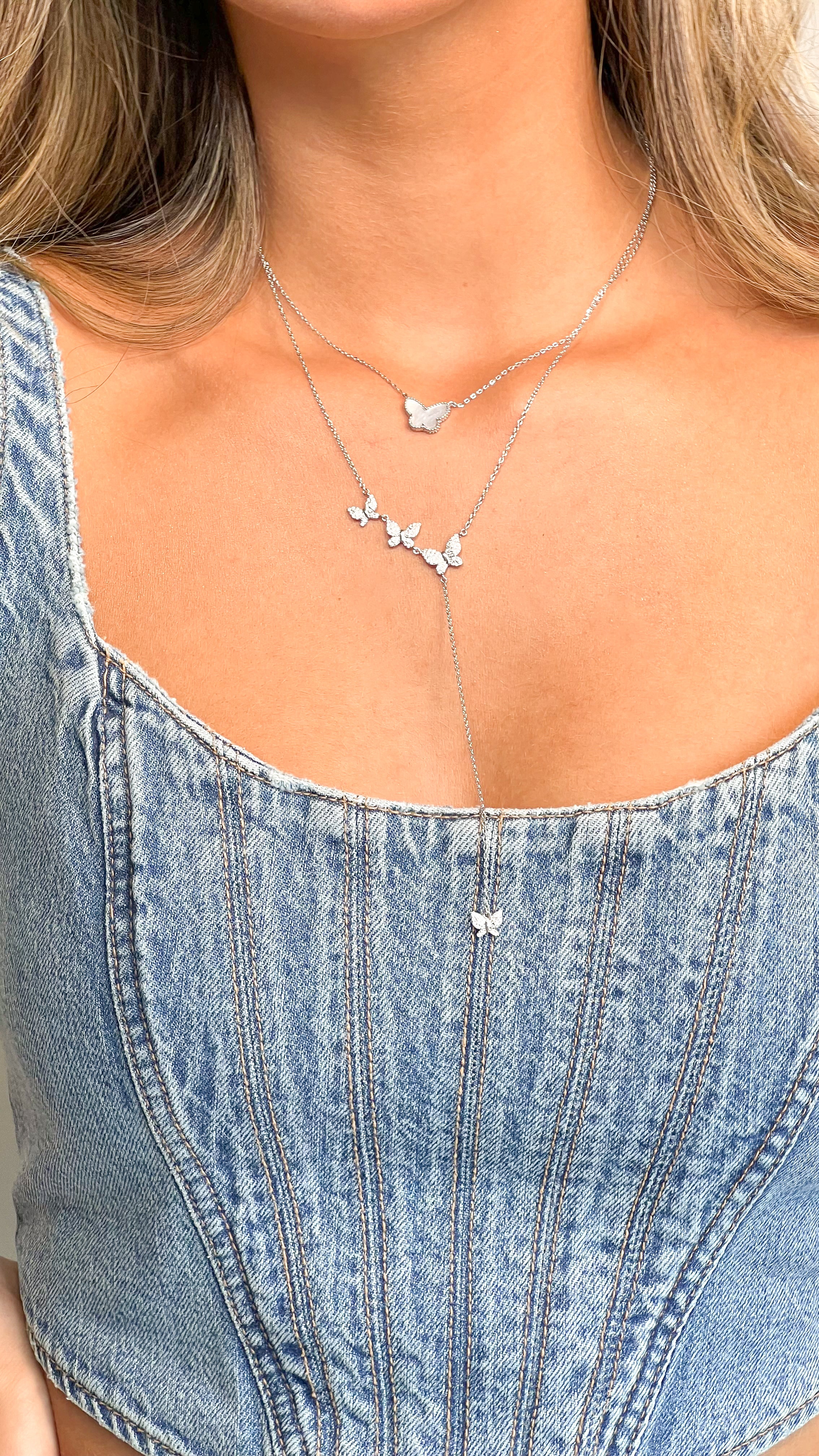 Collar Multi Butterfly Y Necklace