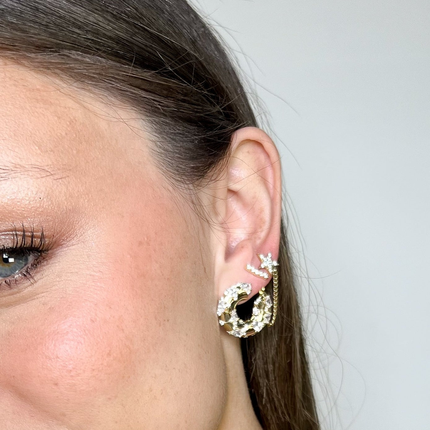 Aro 5cz Curve Stud Gold