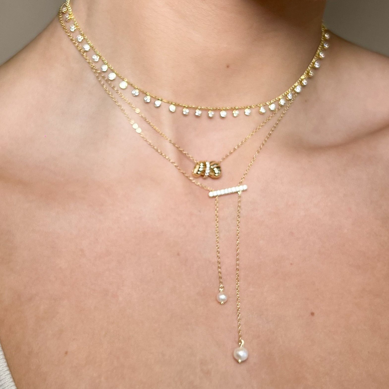 Collar Duo Pearl Bar