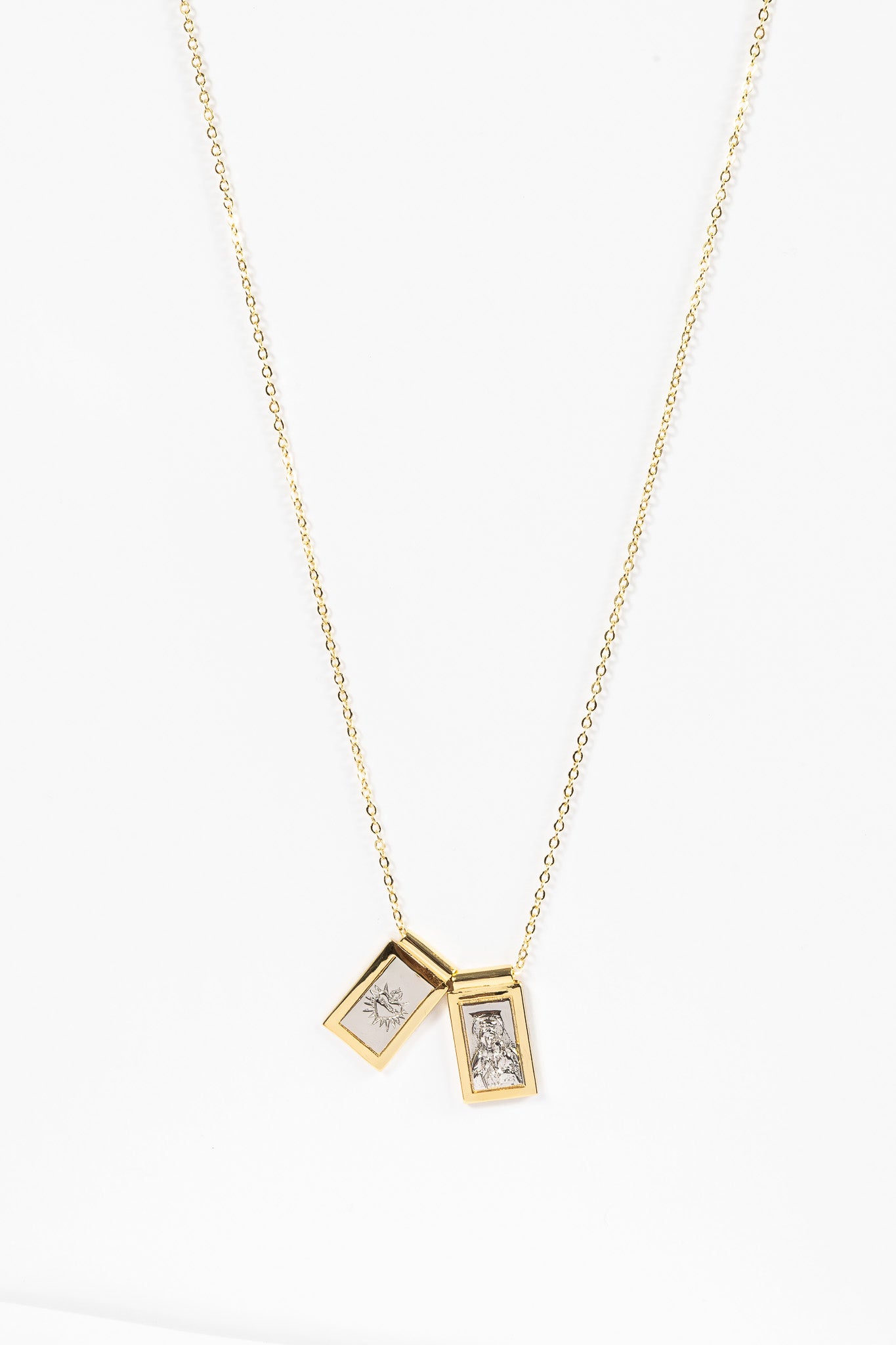 Collar Brass New Virgin & Heart Scapular Bicolor