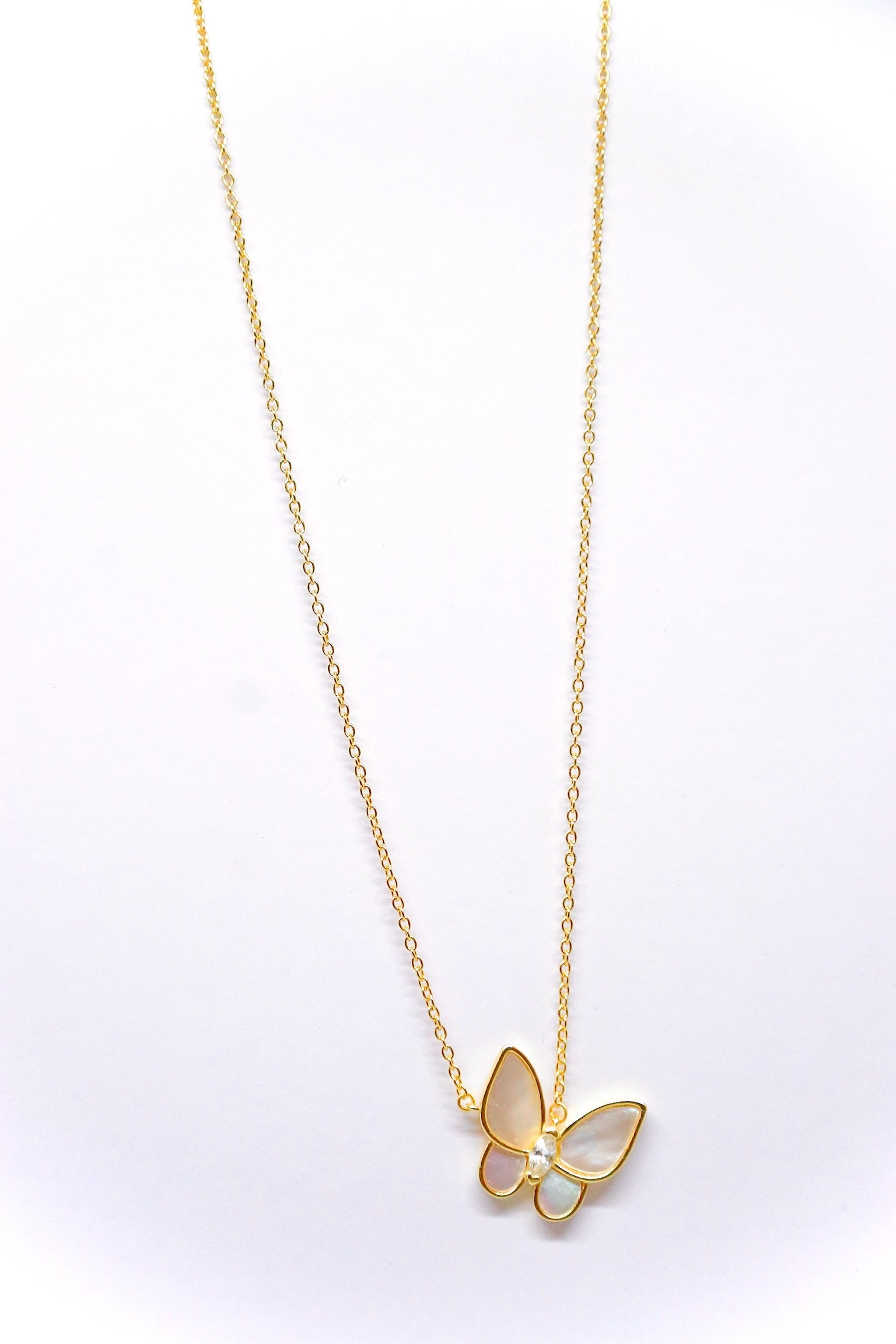 Collar Squarey Butterfly MOP Gold