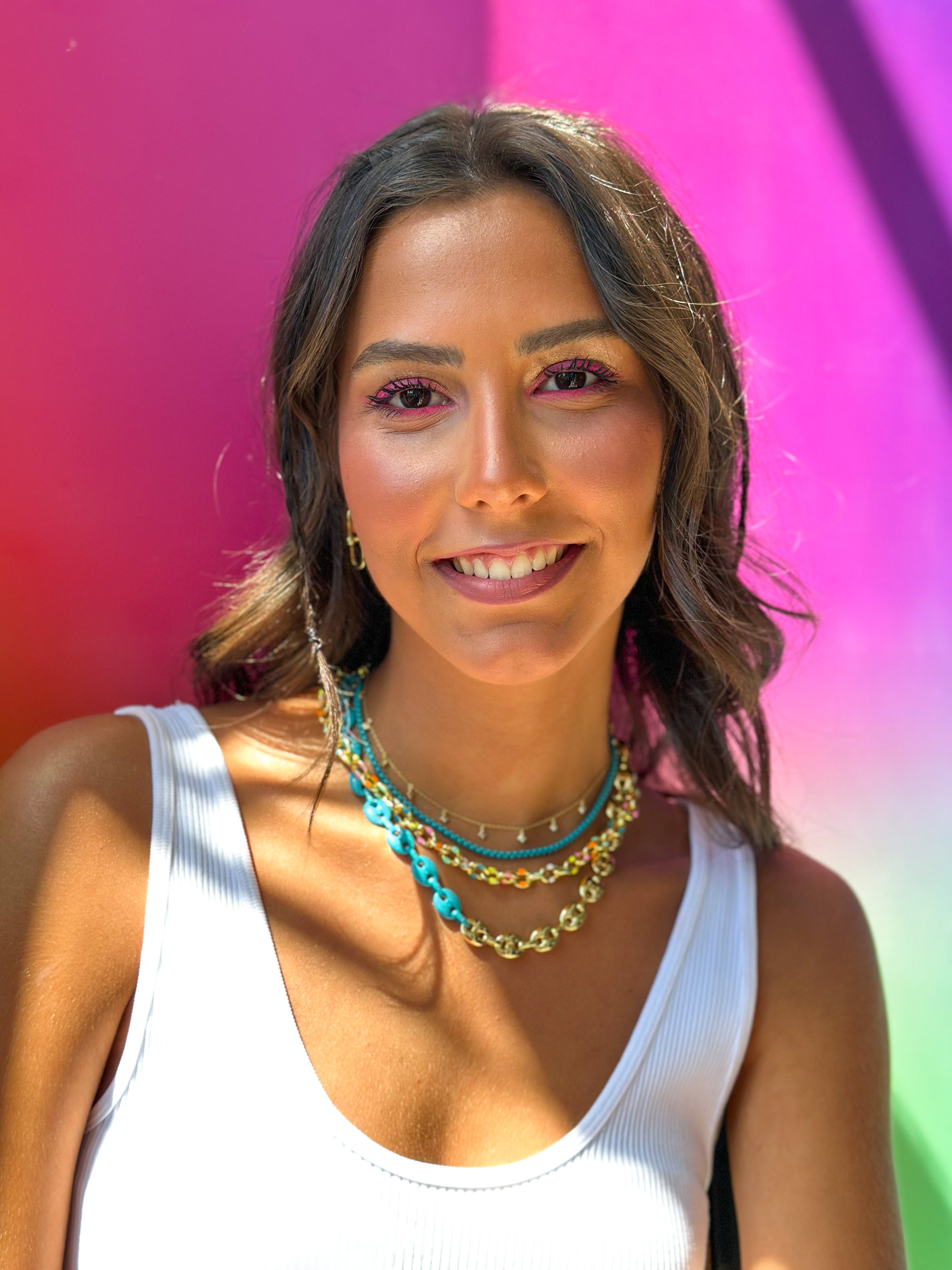 Collar Guc Enamel Gold Choker Teal