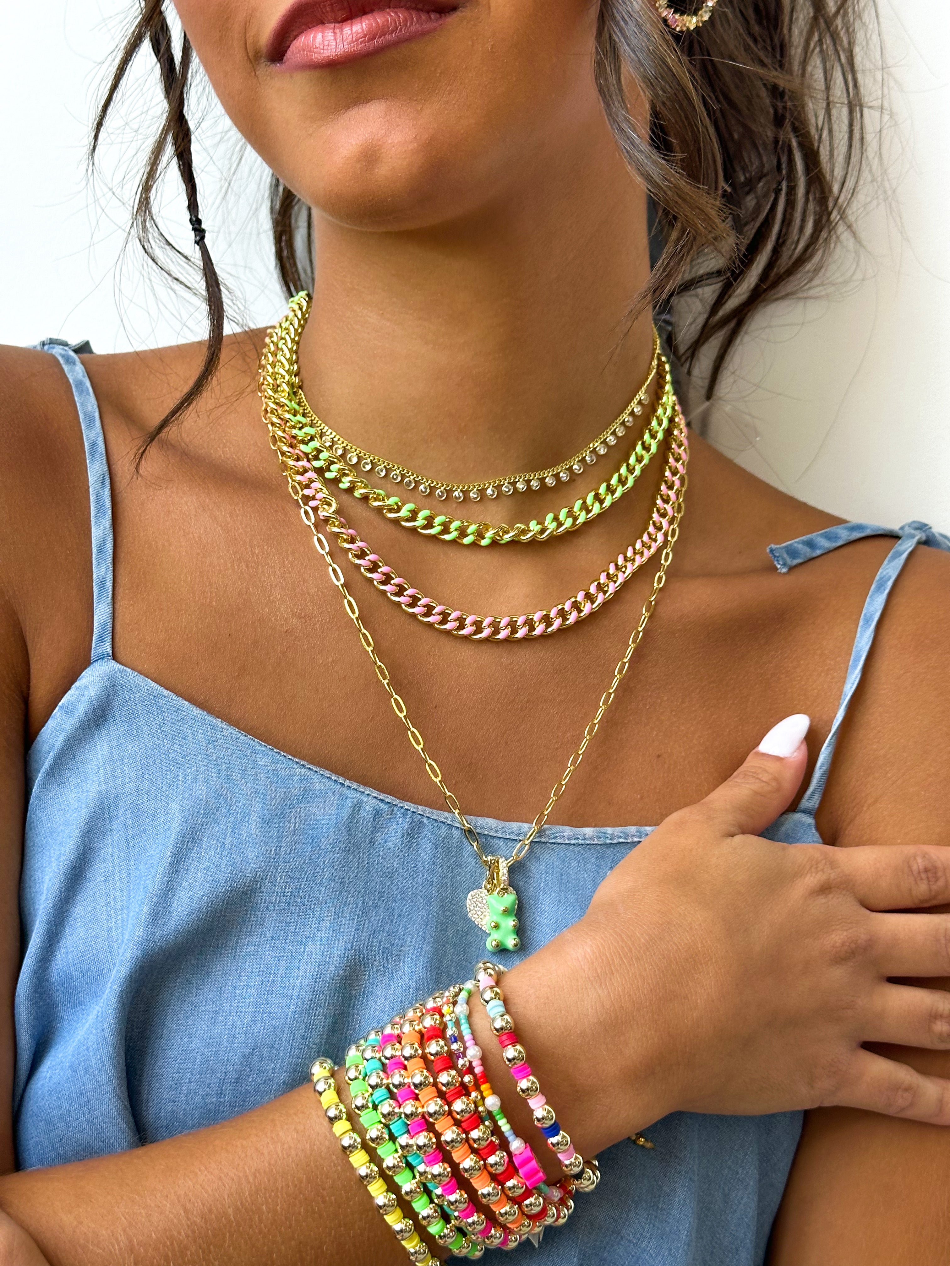 Collar Baby Cuban Enamel Fluo Chain