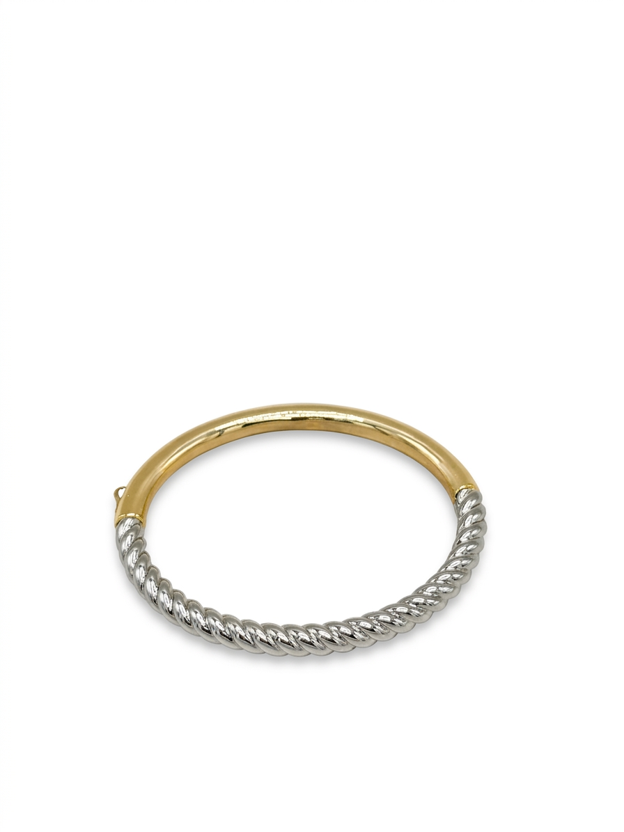 Pulsera Stainless Bicolor Twisted Bangle