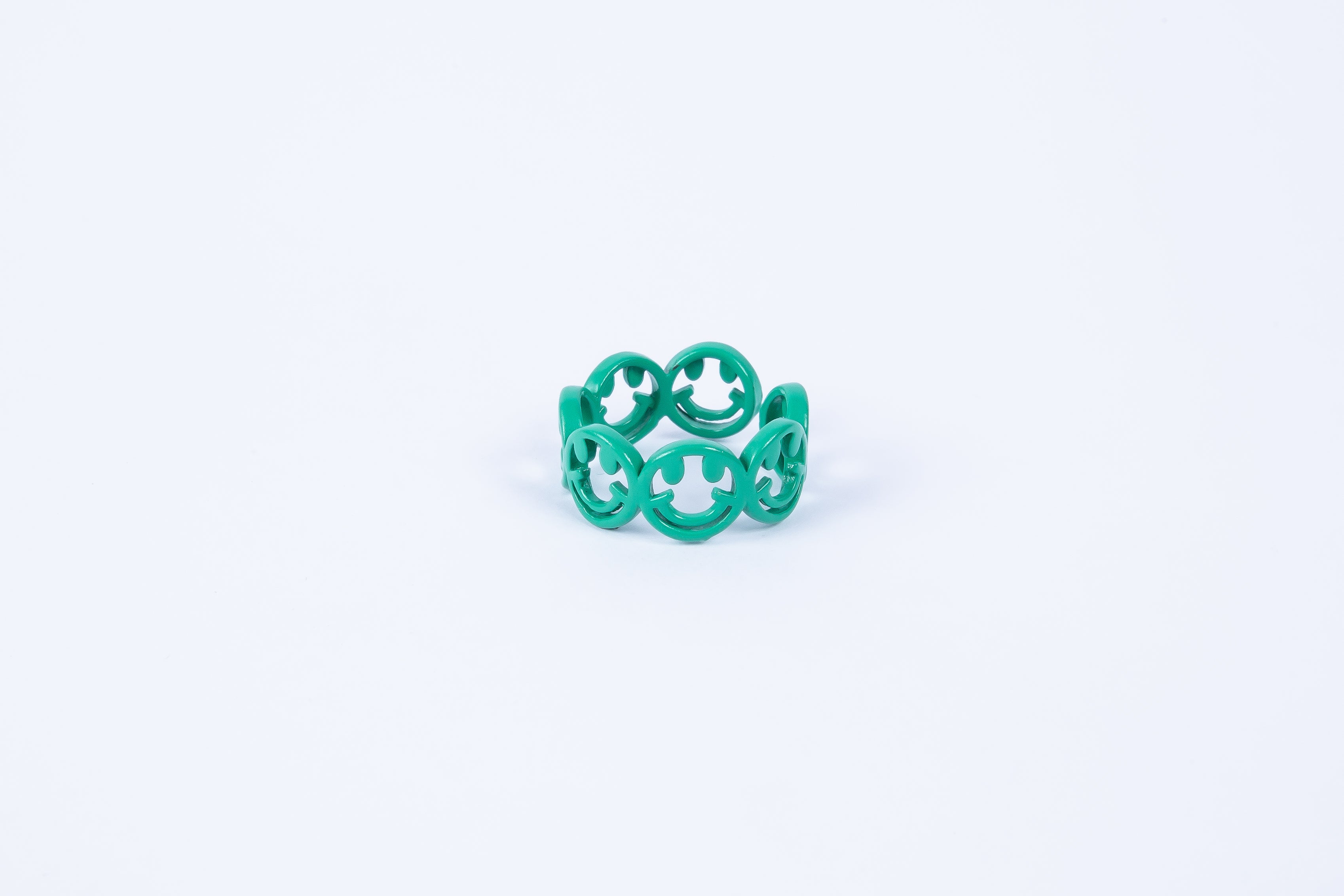 Anillo Enamel Smiley Ring Green