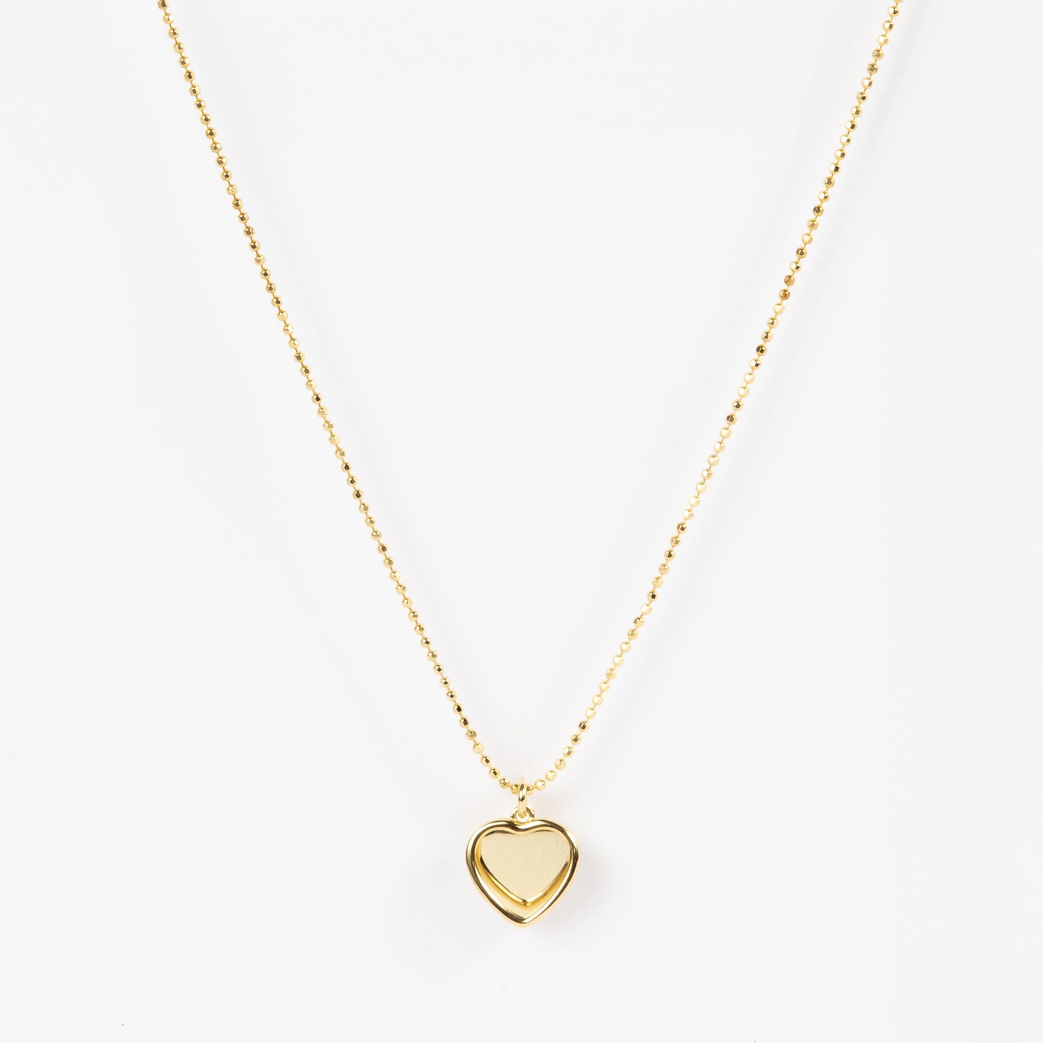 Collar Double Hollow & Plain Heart