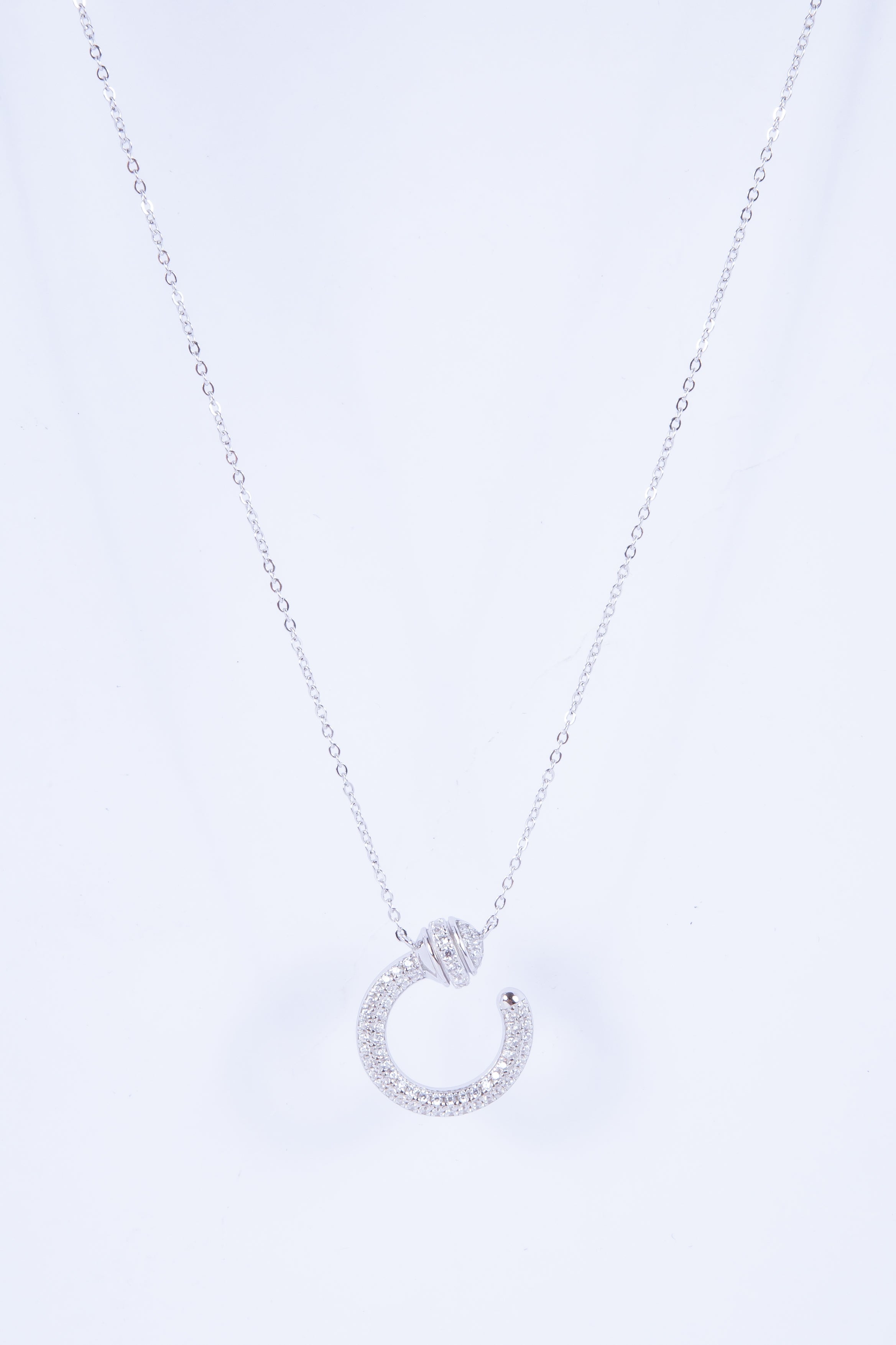 Collar Semi Circle Dot Necklace Silver