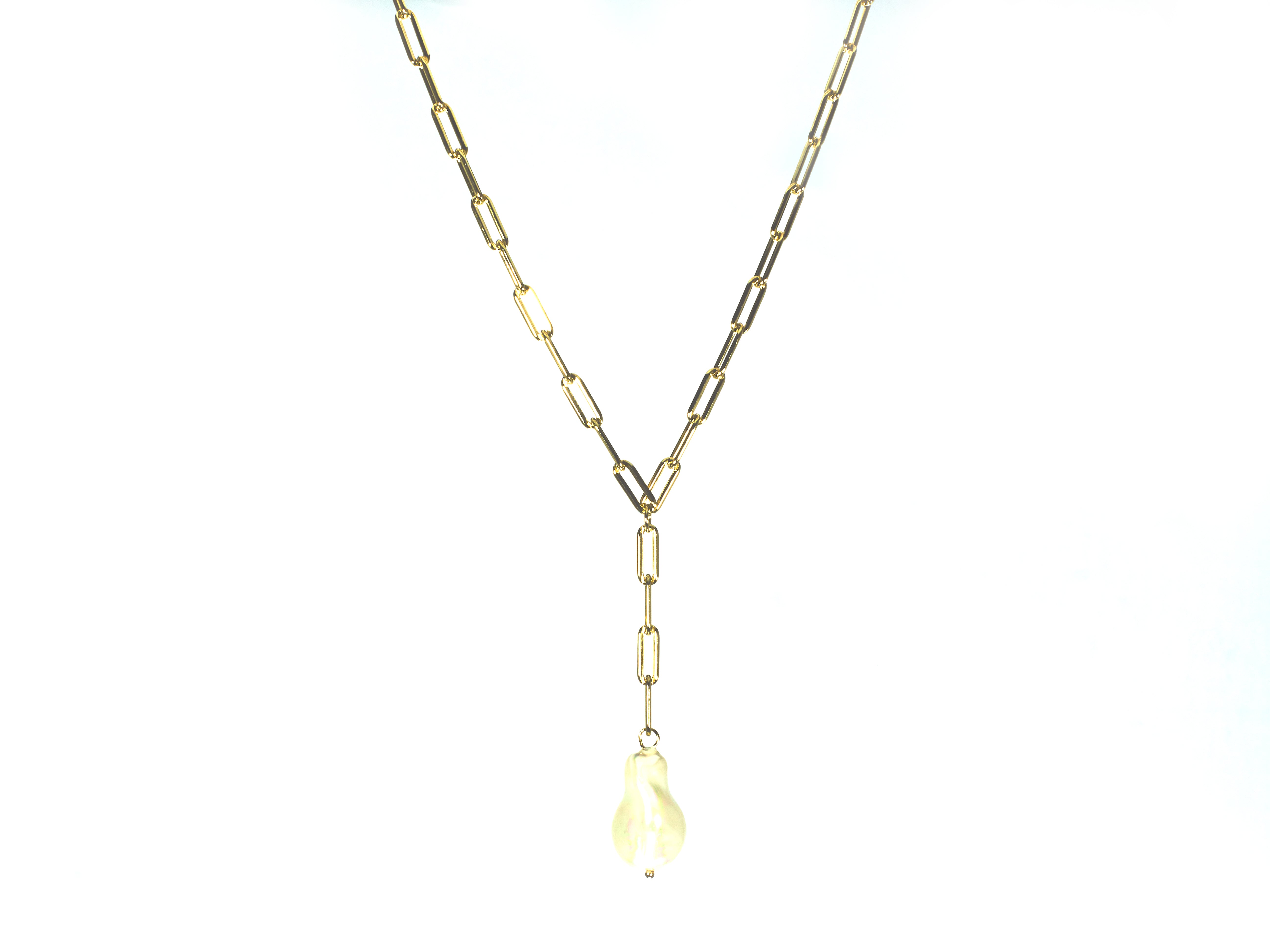 Collar Paperclip "Y" Gran Pearl