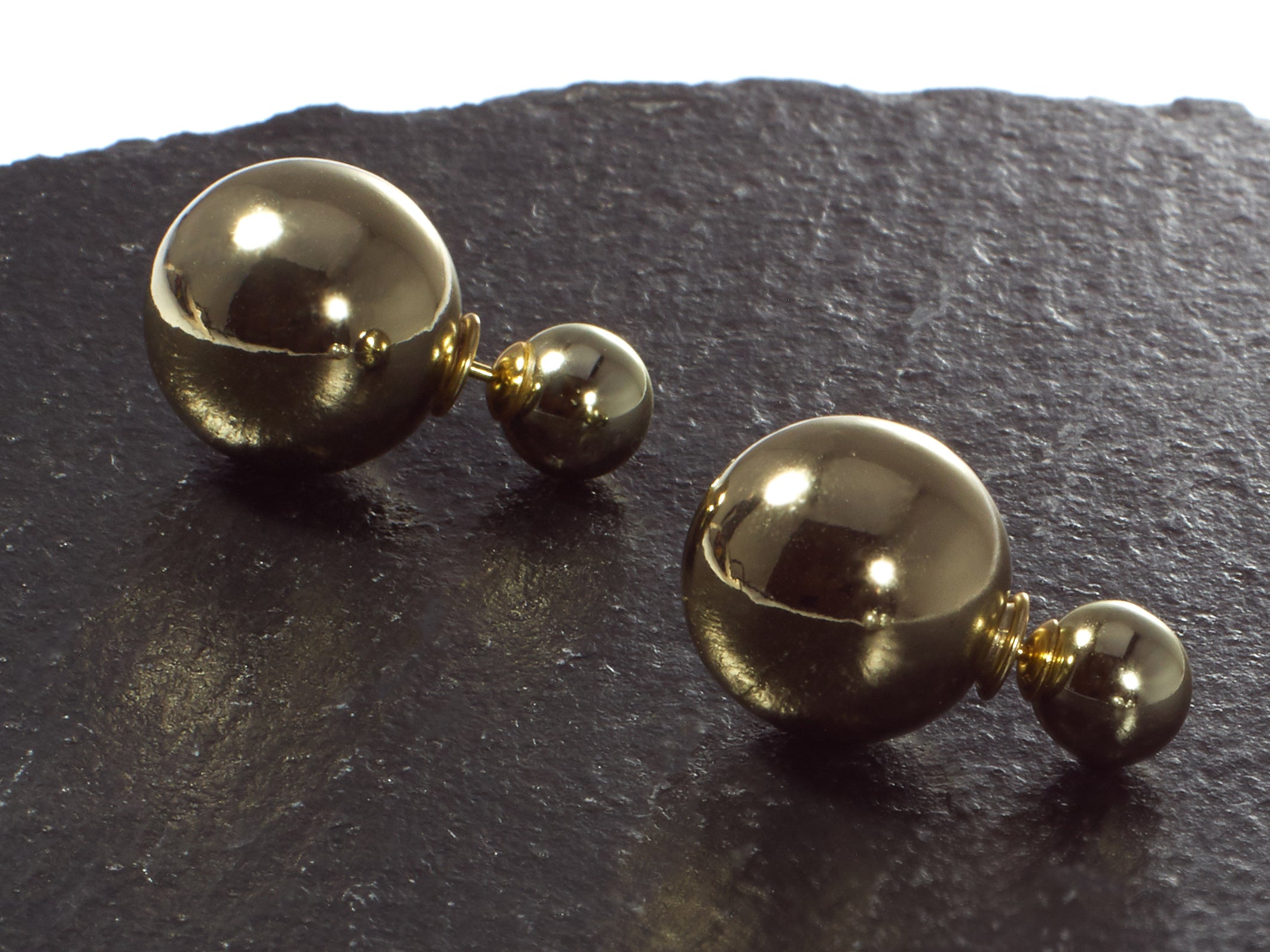 Aro Brassy Double Bally Stud Large