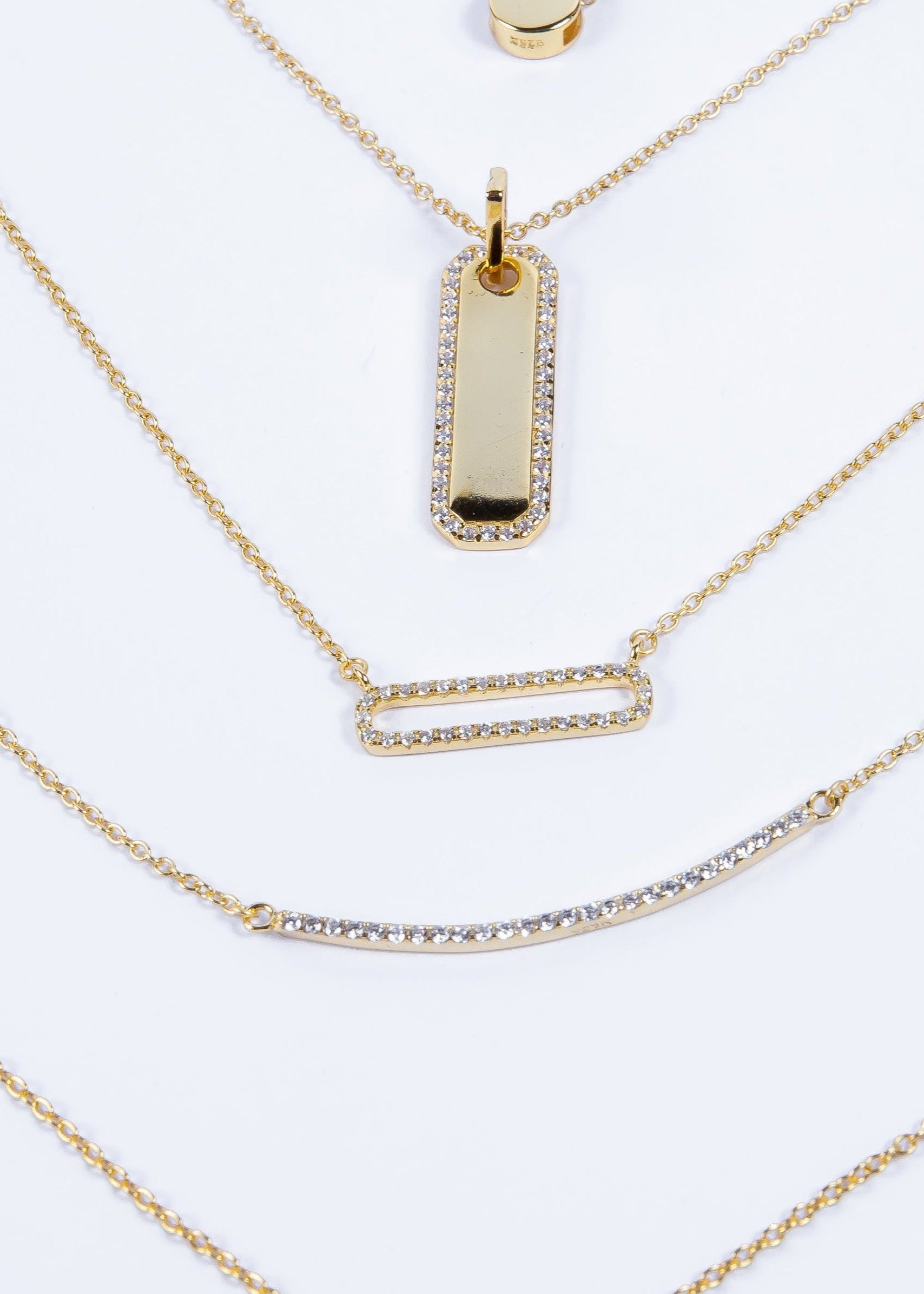 Collar Cz Thin Bar Gold L