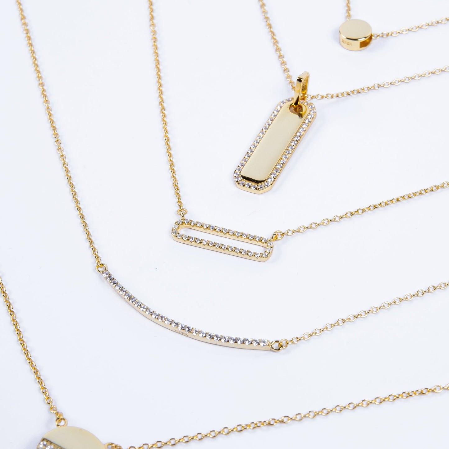 Collar Oval Link Cz Necklace Gold L