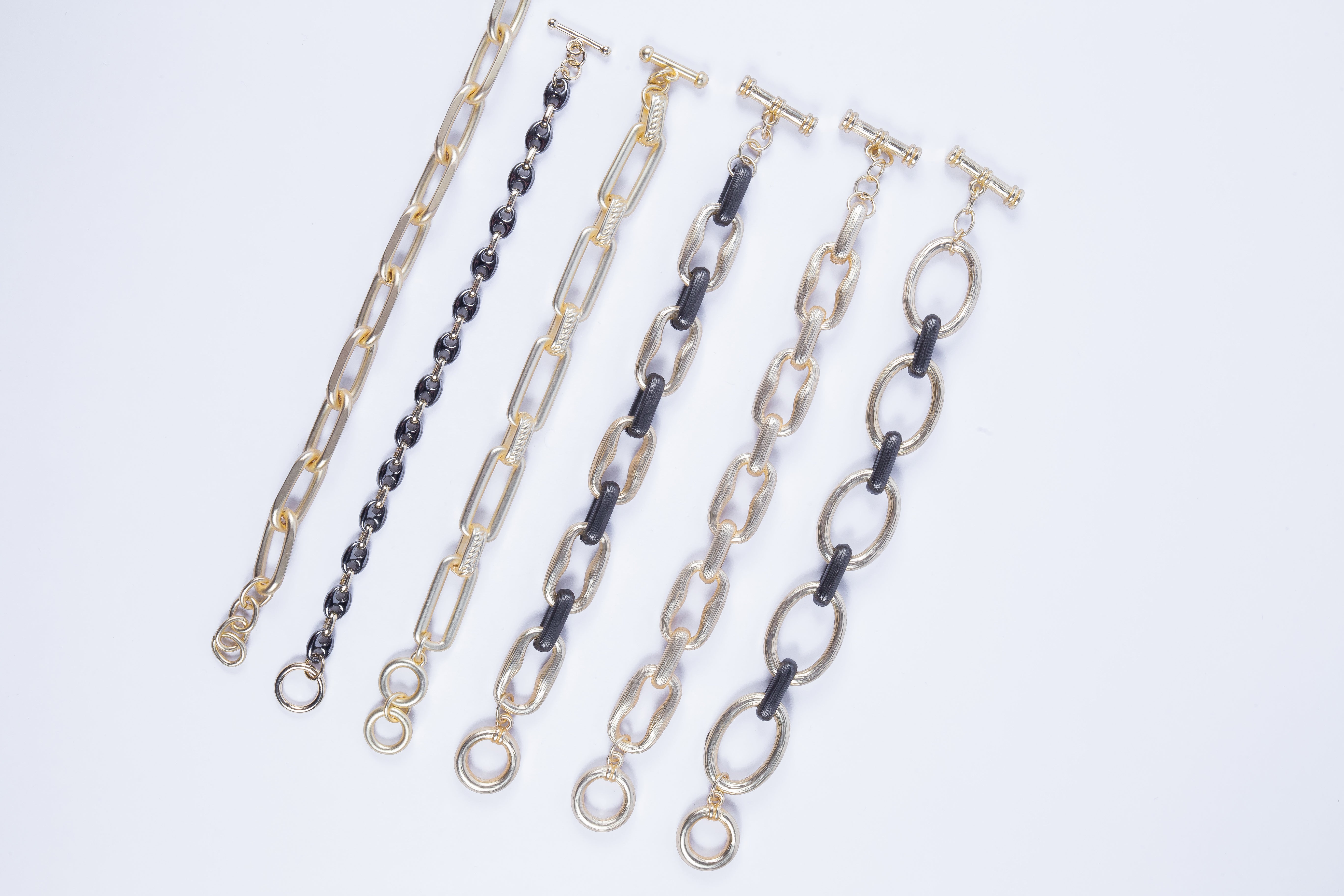 Pulsera Chunky Oval Matte Bl Bracelet