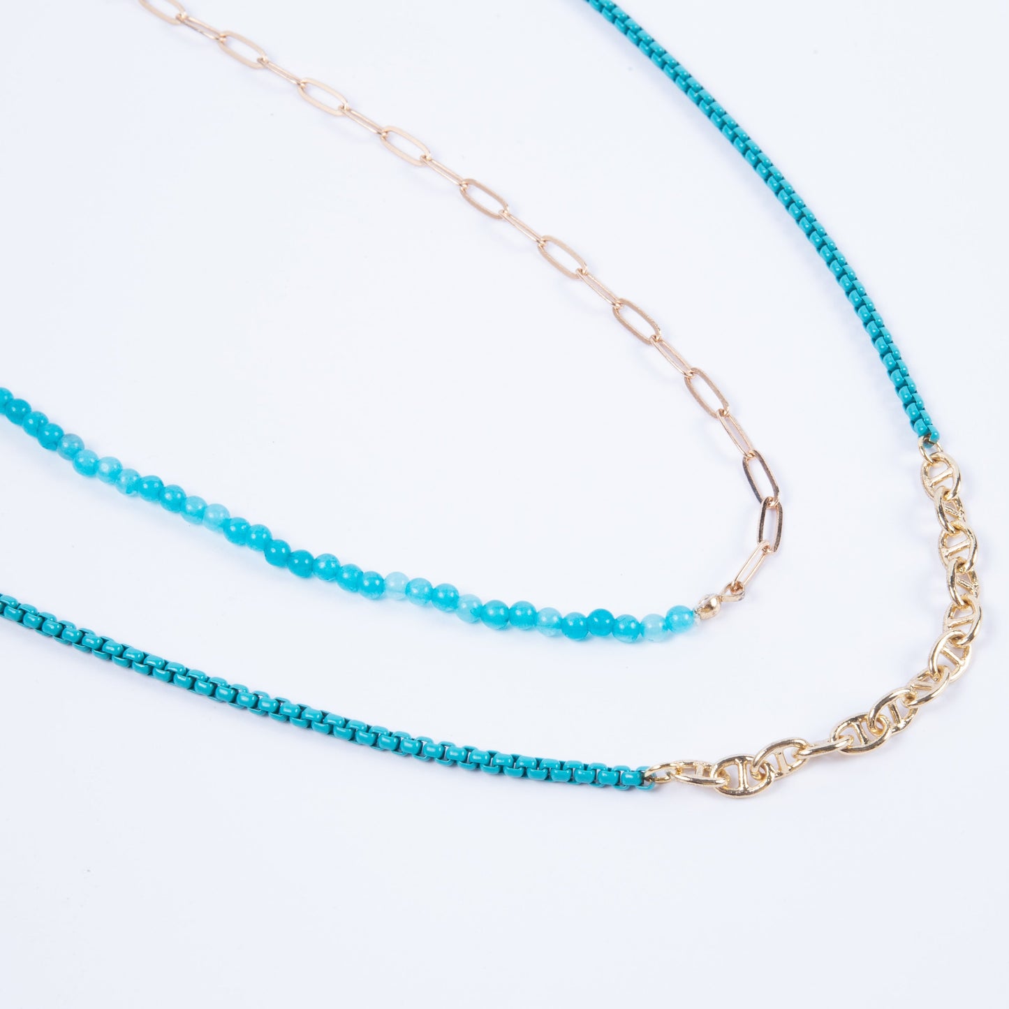 Collar Rainbow Round Niki Strand Teal