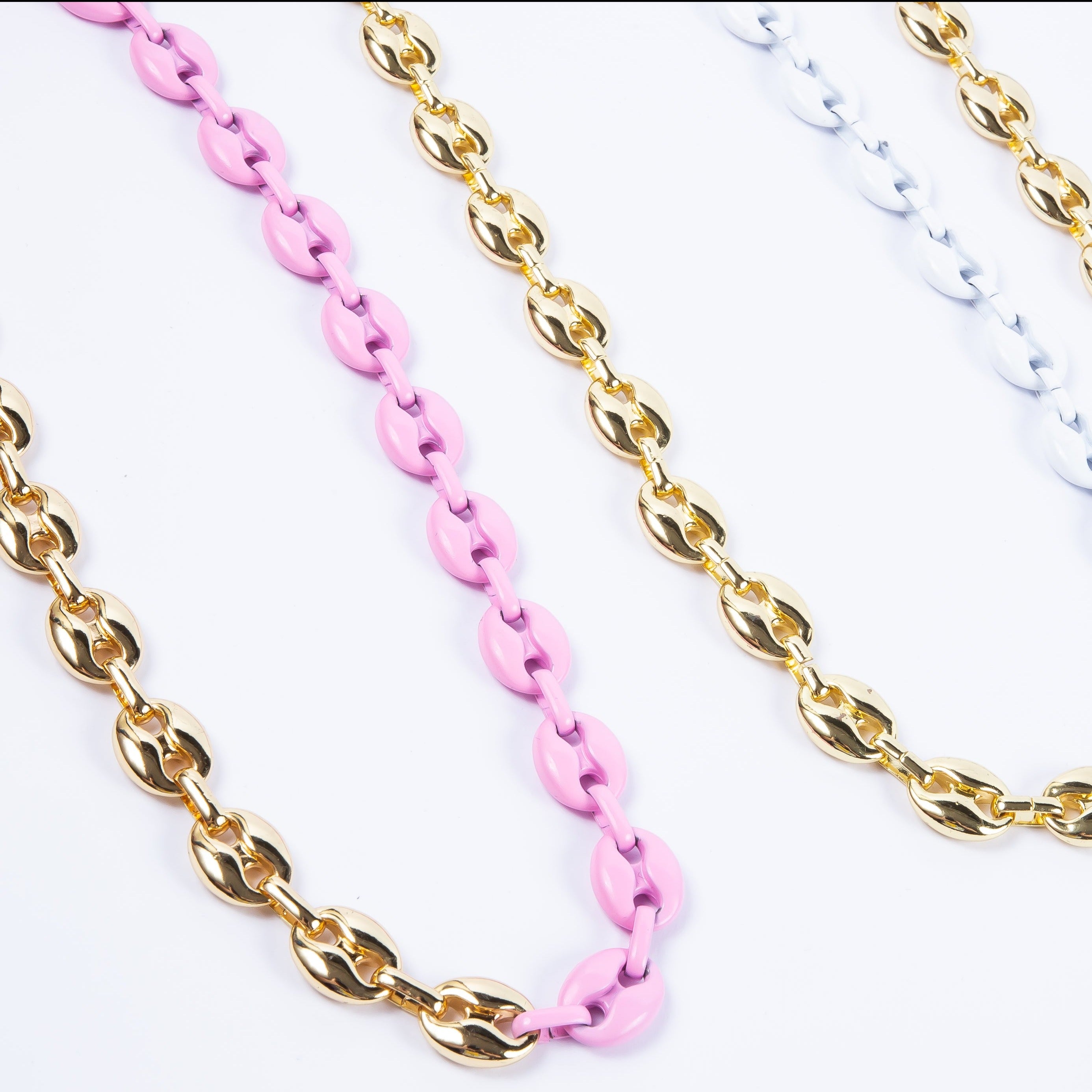 Collar Guc Enamel Gold Choker pink
