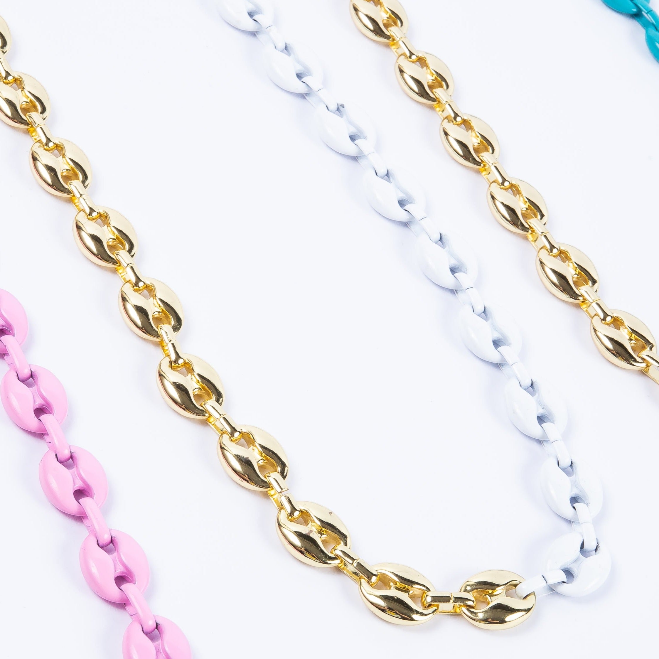 Collar Guc Enamel Gold Choker White