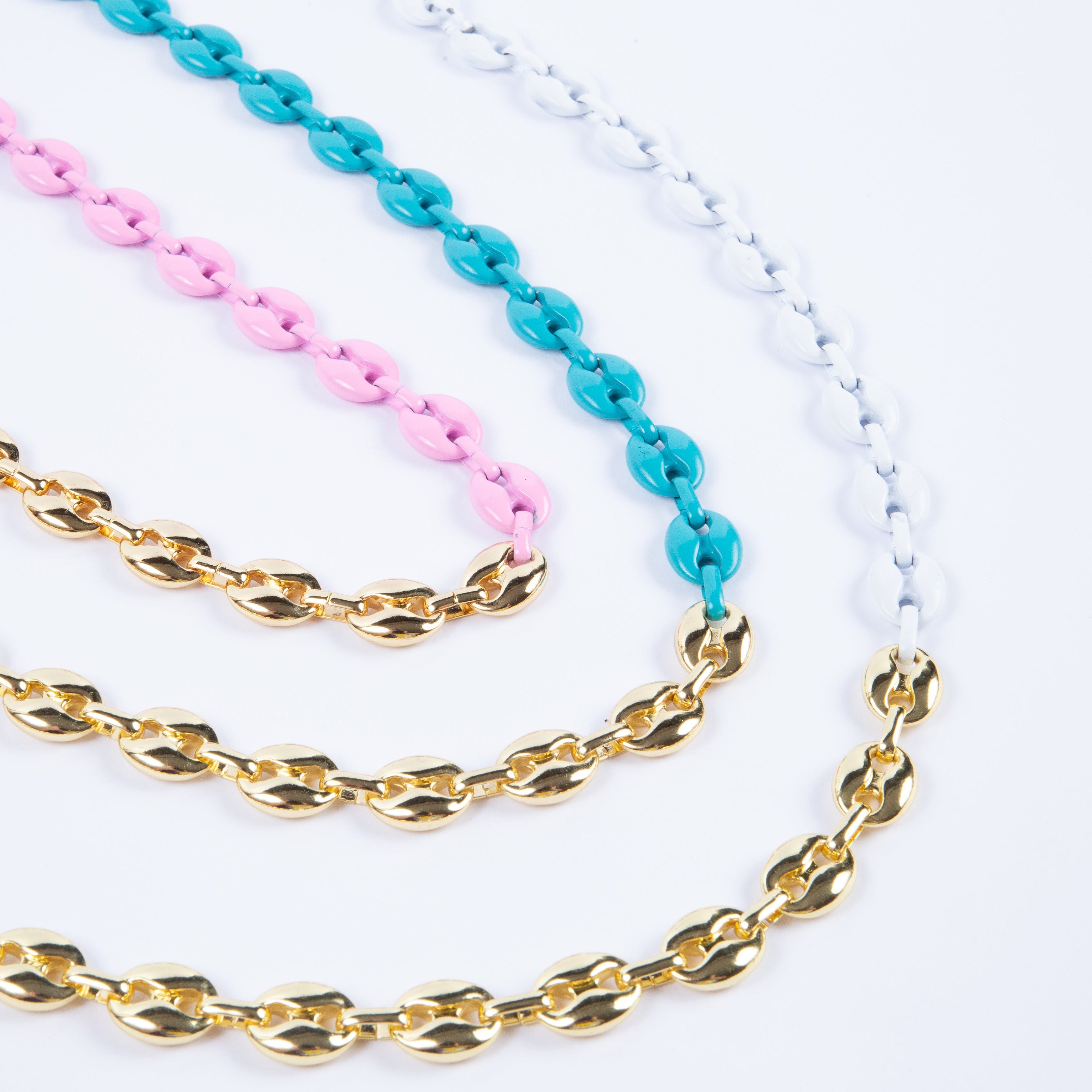 Collar Guc Enamel Gold Choker White