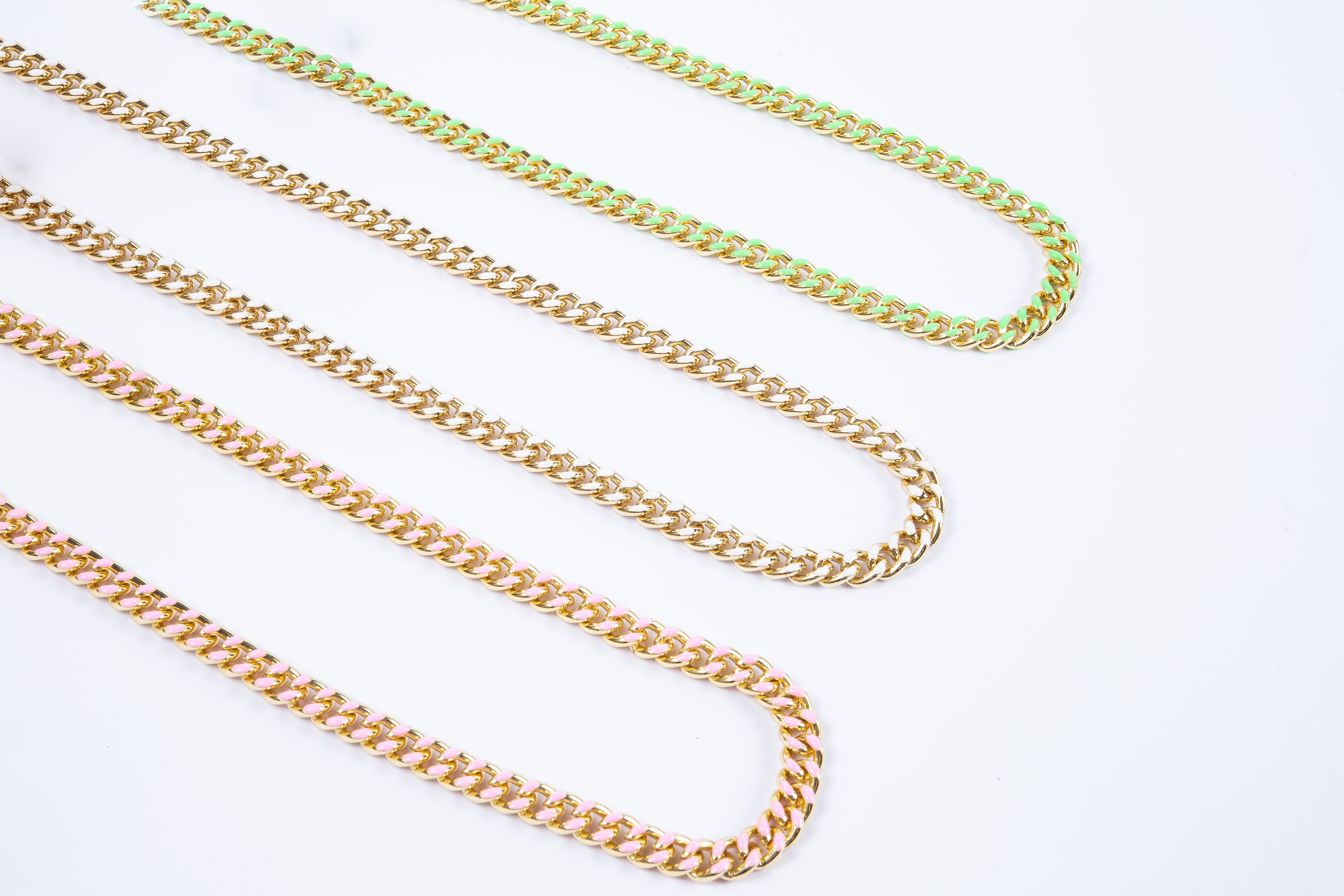 Collar Baby Cuban Enamel Fluo Chain