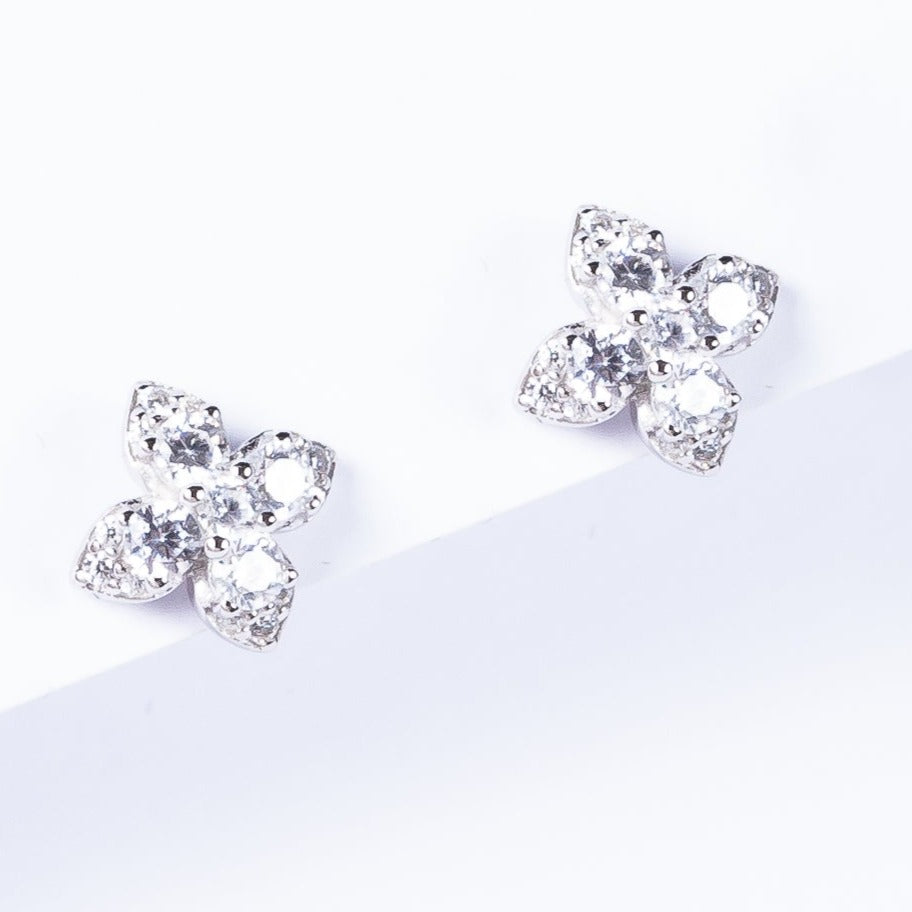 Aro 4 Petal CZ Flower Stud