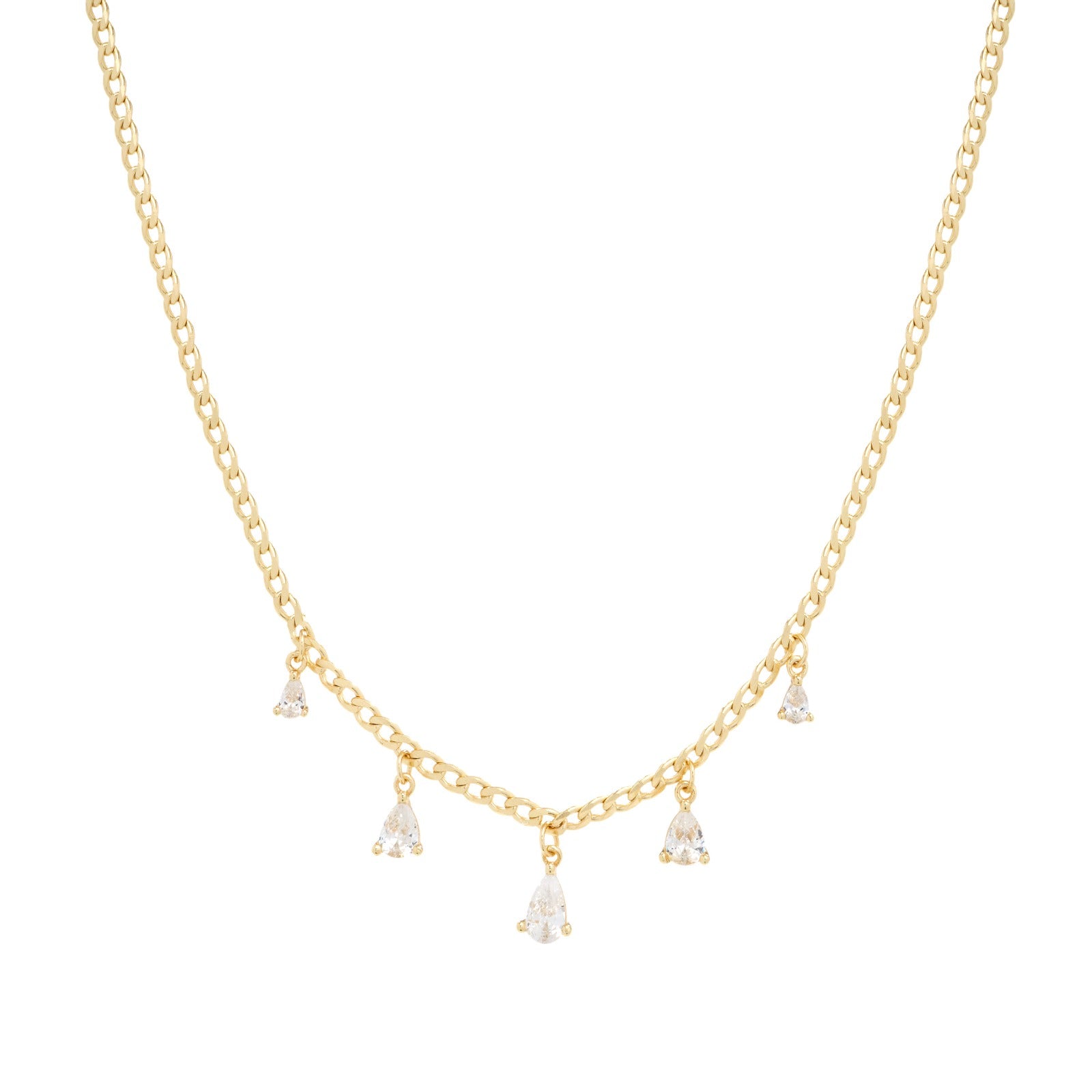 Collar Cuban 5 CZ drops choker