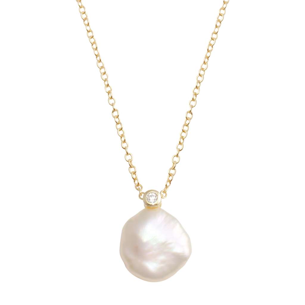 Collar Coin Pearl & CZ Choker
