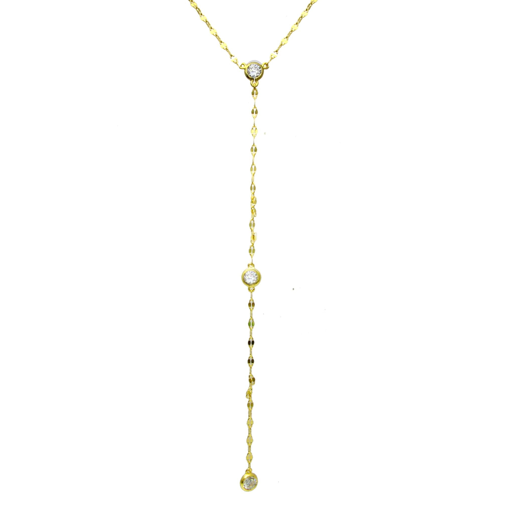 Collar Chainey Mirror 'Y' Triple CZ