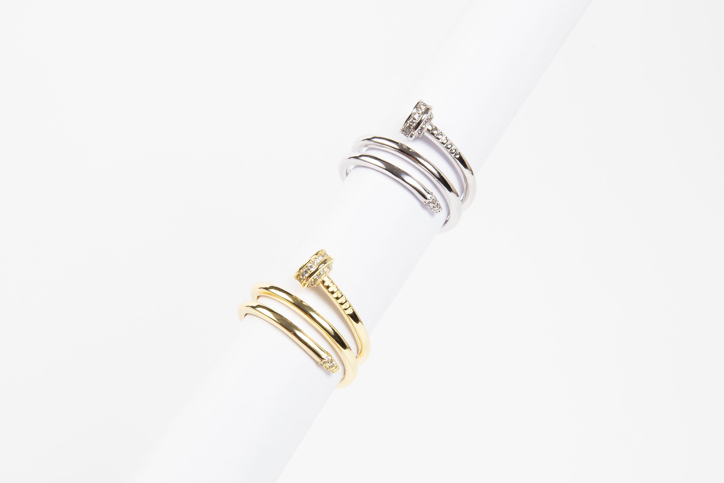 Anillo Triple Nail Semi Plain