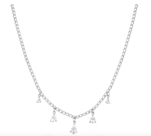 Collar Cuban 5 CZ drops choker