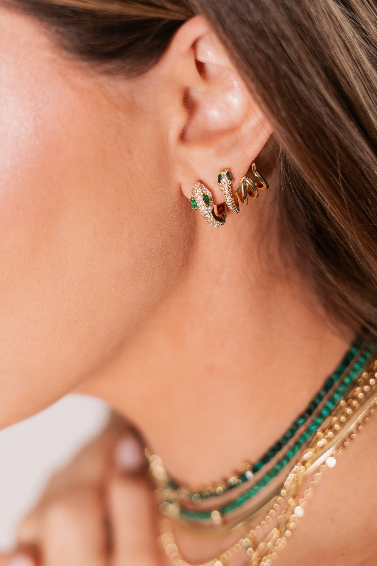 Aro Brassy Single Snake Hoop