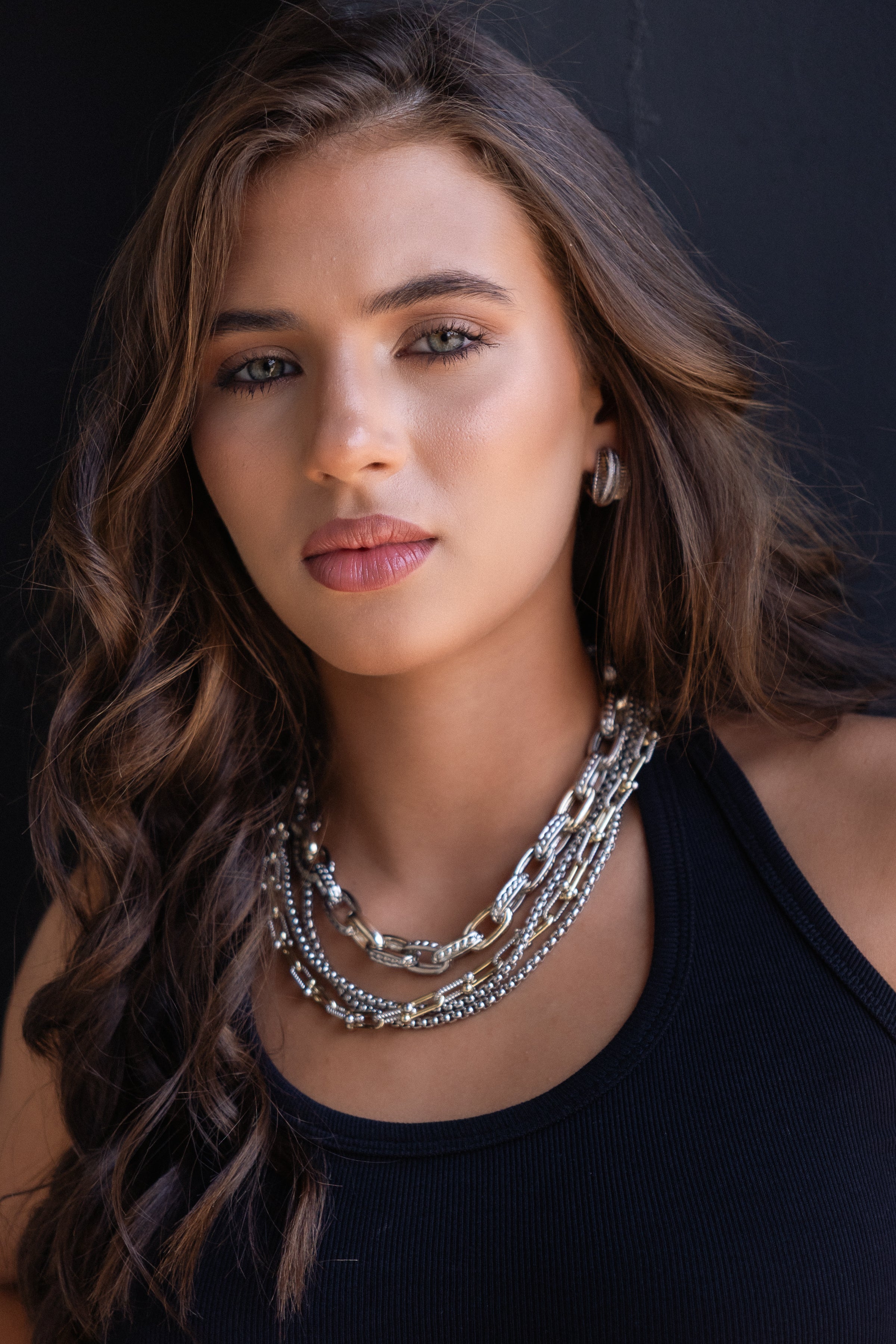 Collar Triple Yumba & Duo Round Chain Necklace