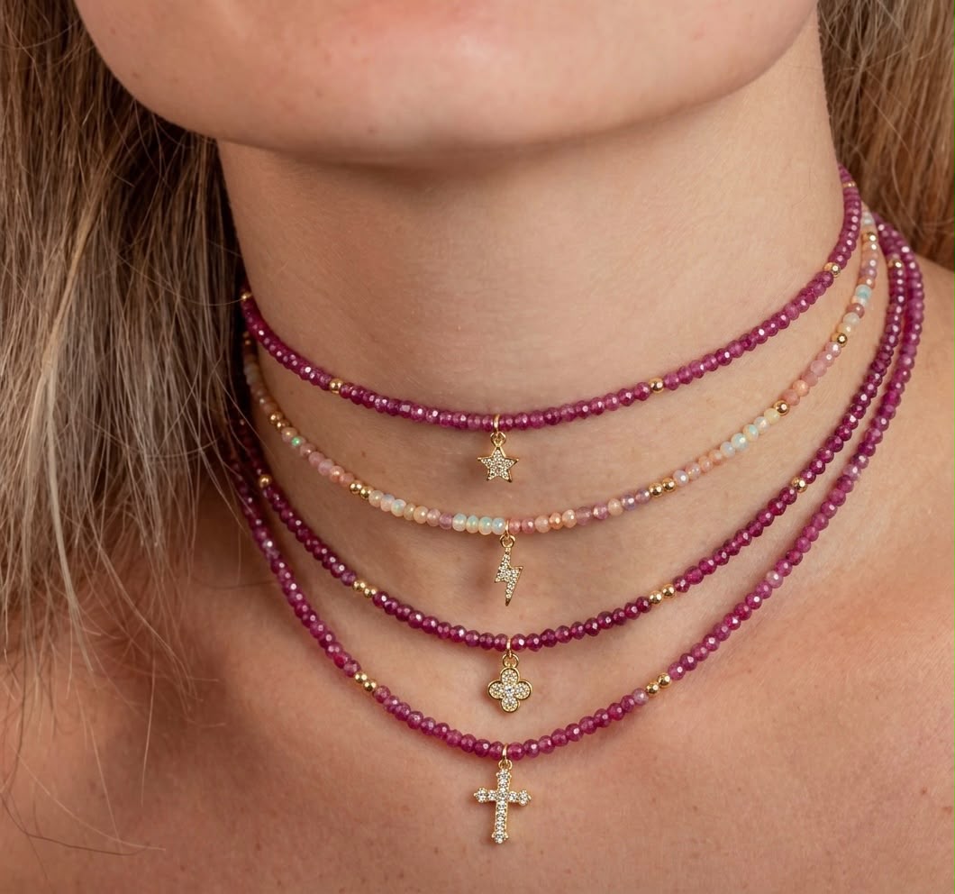 Collar Johna Choker Pink & Purple