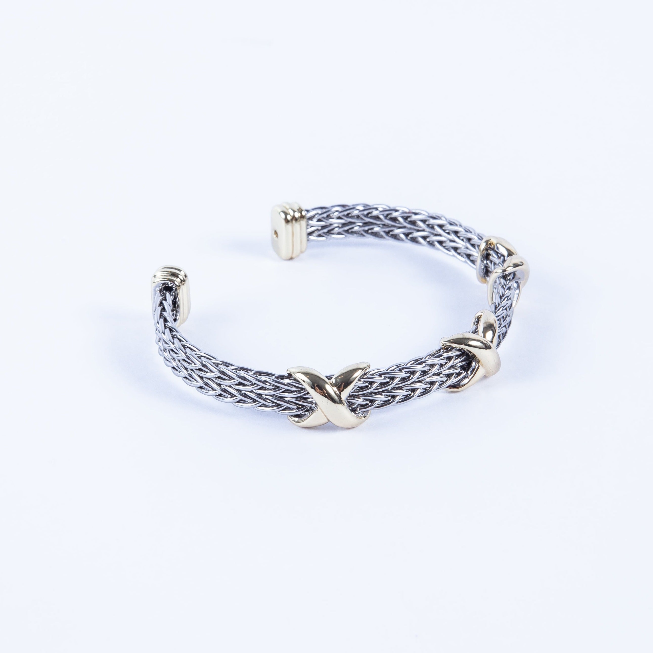 Pulsera Stainless Bicolor Rope & 3 XCuff